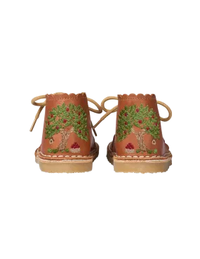 Apple Tree Scallop Boot - Cognac