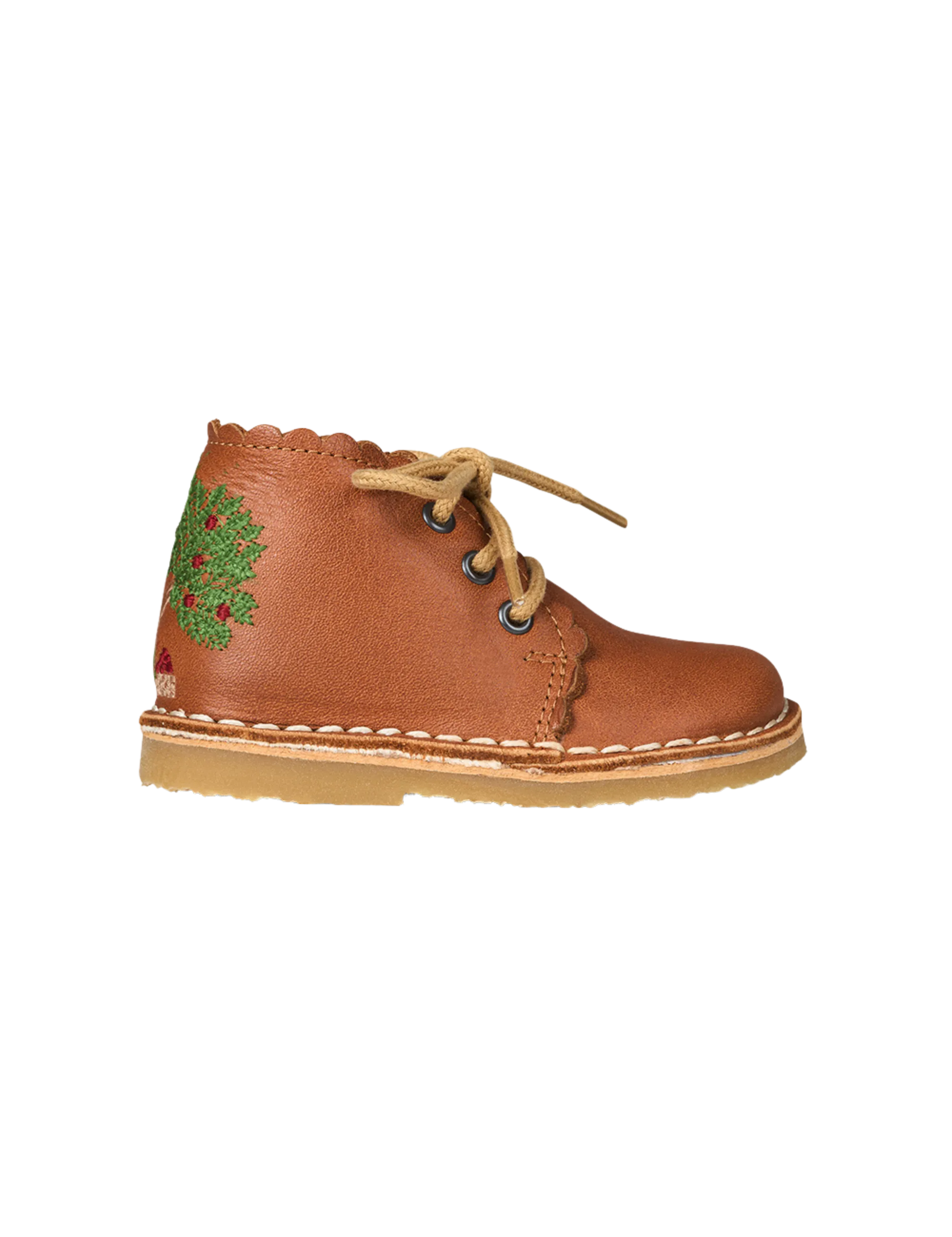 Apple Tree Scallop Boot - Cognac