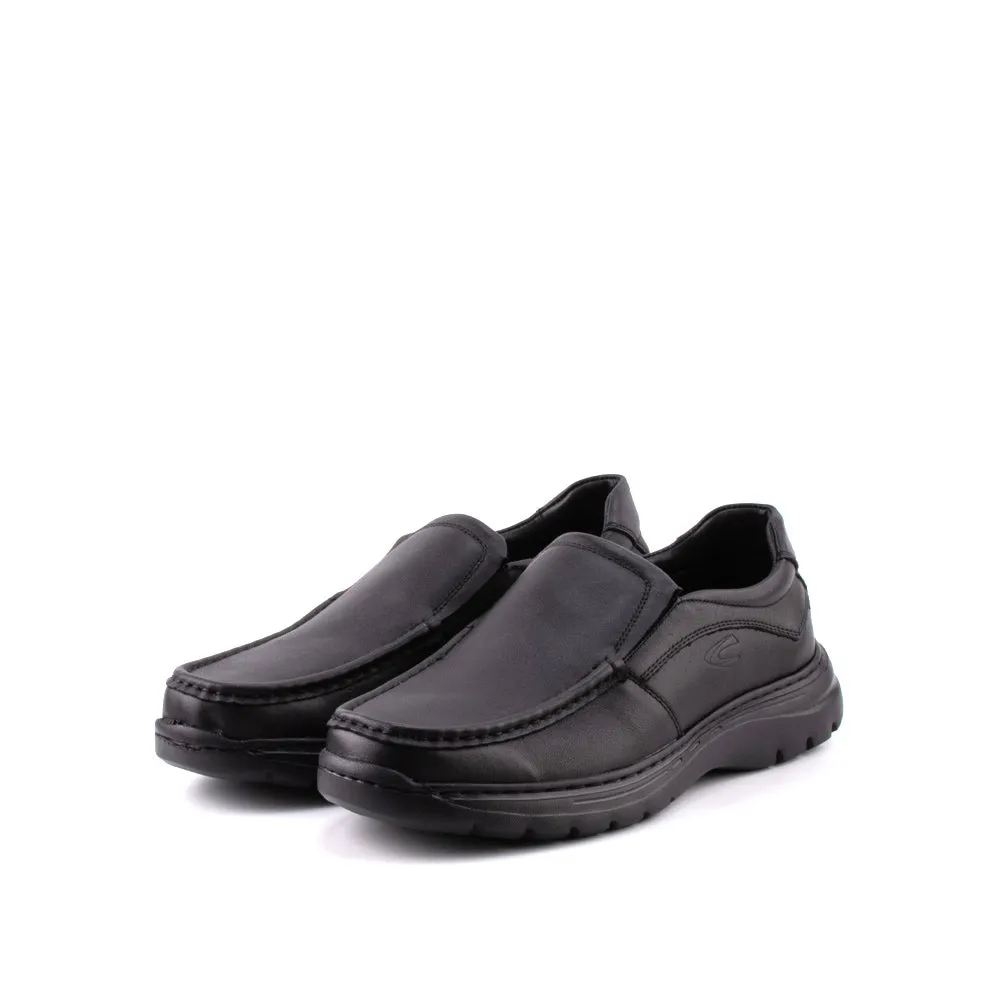 camel active Leather Elegant Slip On Formal Shoes Men Black GARDNER 802404-HX1-1