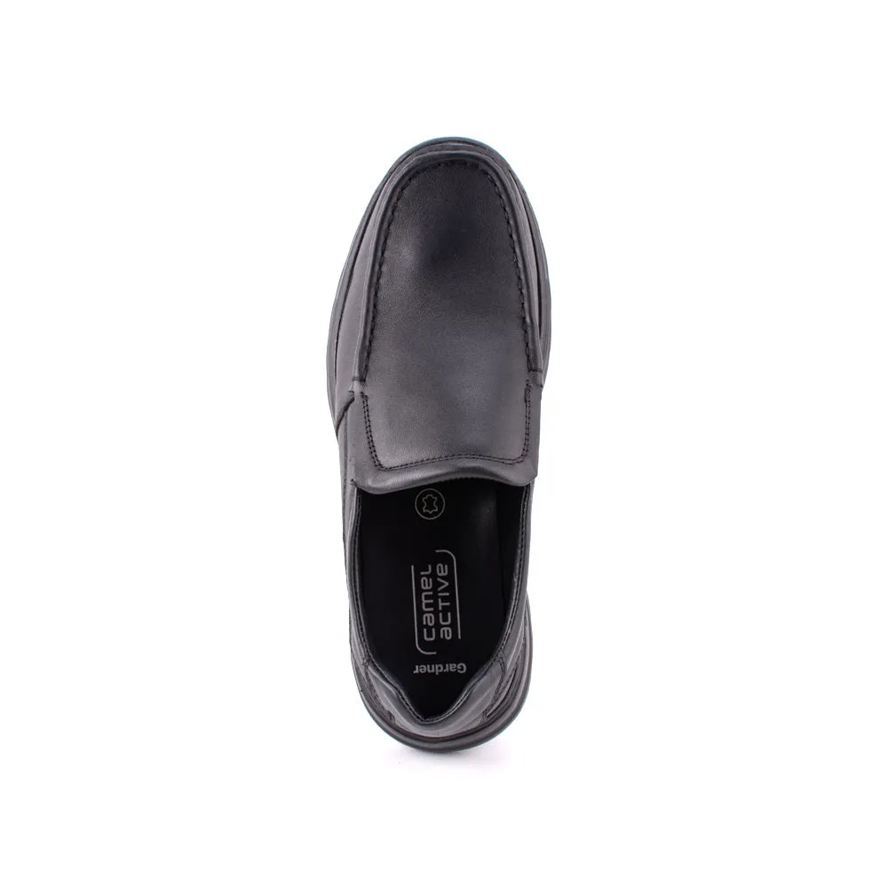 camel active Leather Elegant Slip On Formal Shoes Men Black GARDNER 802404-HX1-1