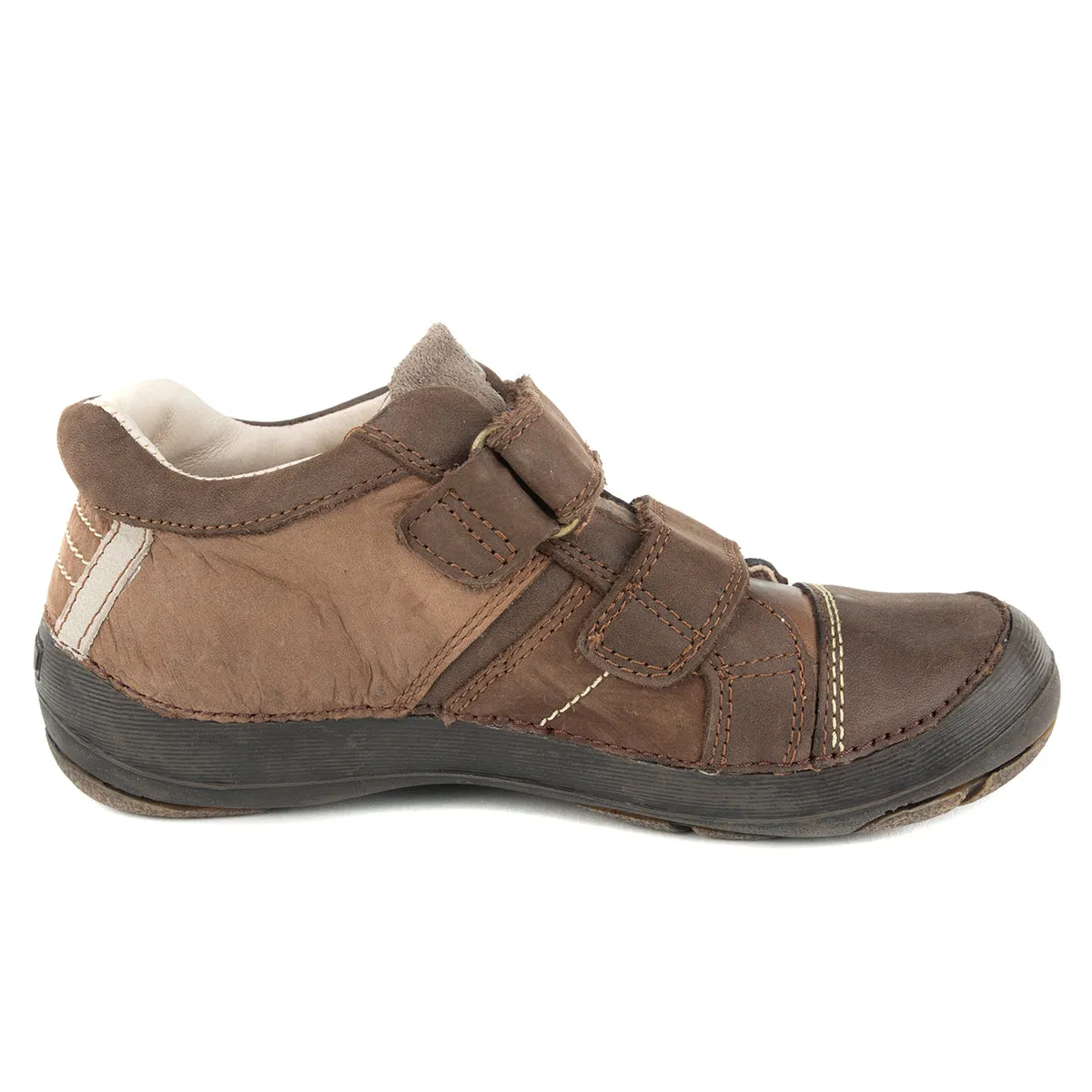 D.D. Step big kid boy shoes brown with red decor size US 13-4