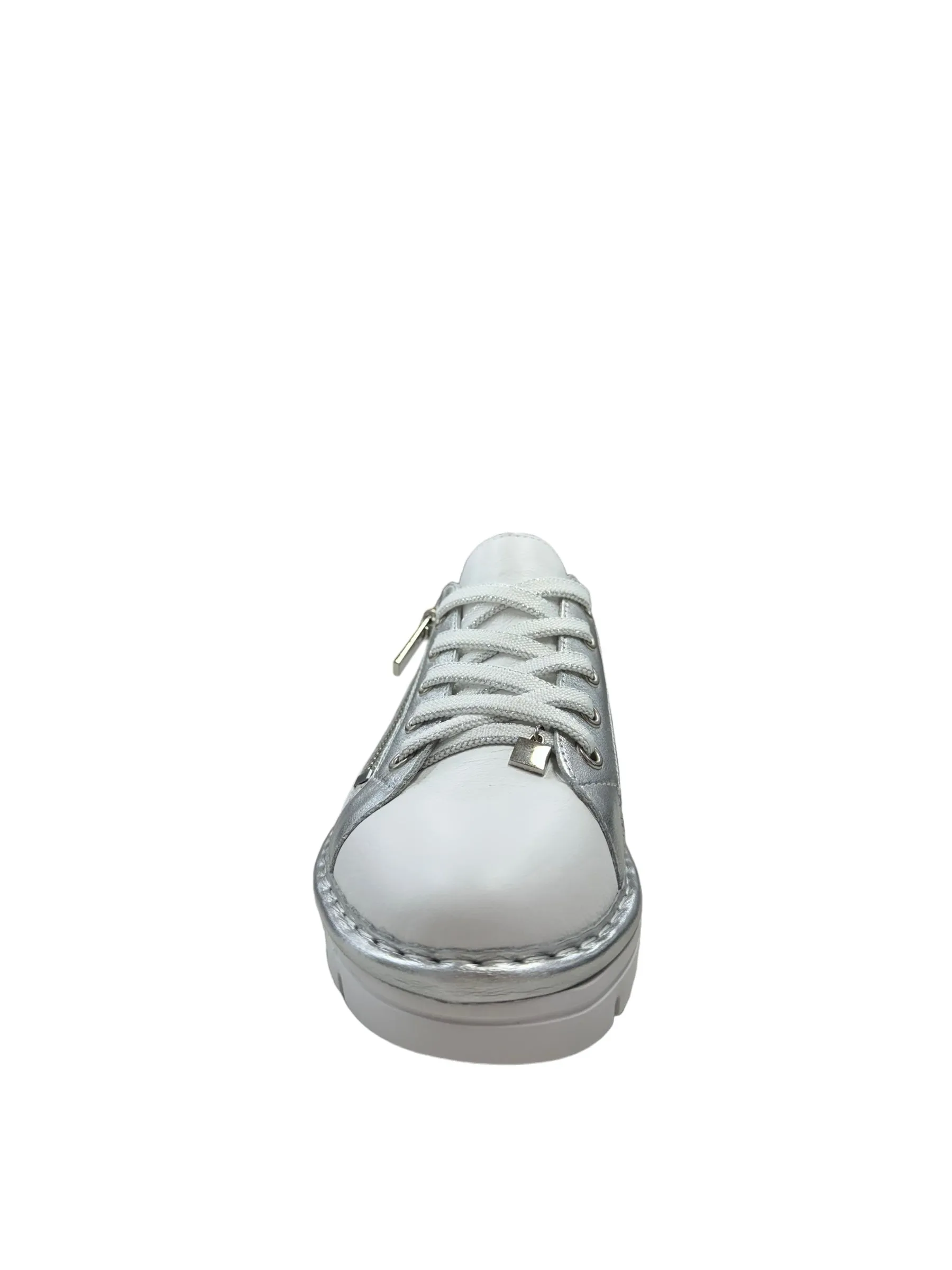 Elos White / Silver Leather Sneakers
