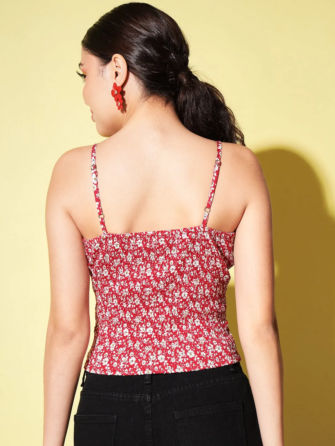 Floral print smoking top
