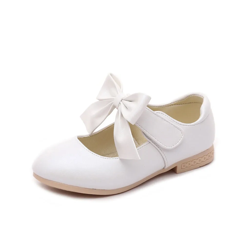 Girls' Mary Jane Flat Shoes Bowknot Easy Strap(Toddler/Little Kid/Big Kid)