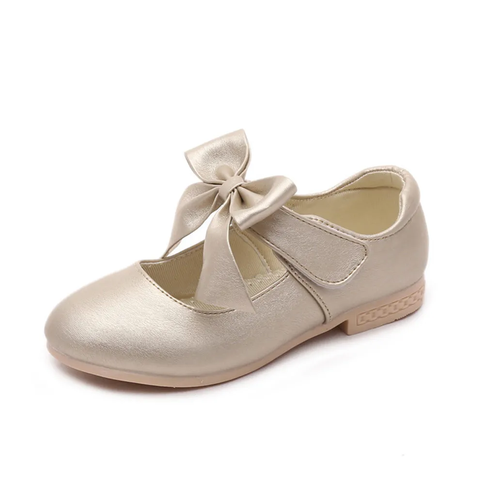 Girls' Mary Jane Flat Shoes Bowknot Easy Strap(Toddler/Little Kid/Big Kid)