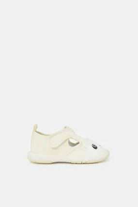 Infant Boys Beige Panda Pump