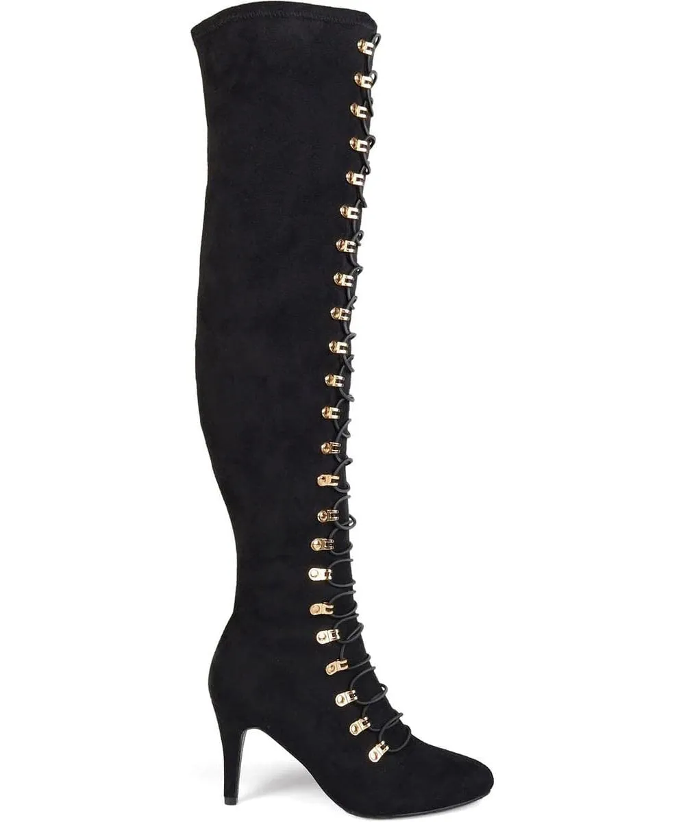 Journee Collection Women's Trill Almond Toe Over-the-knee Boots  Color Black Size 8M