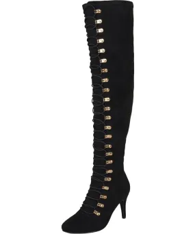 Journee Collection Women's Trill Almond Toe Over-the-knee Boots  Color Black Size 8M