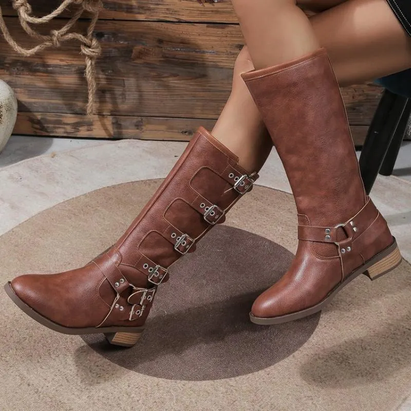 KINGSTON™ MID-CALF VINTAGE BUCKLE ORTHO ANKLE BOOTS