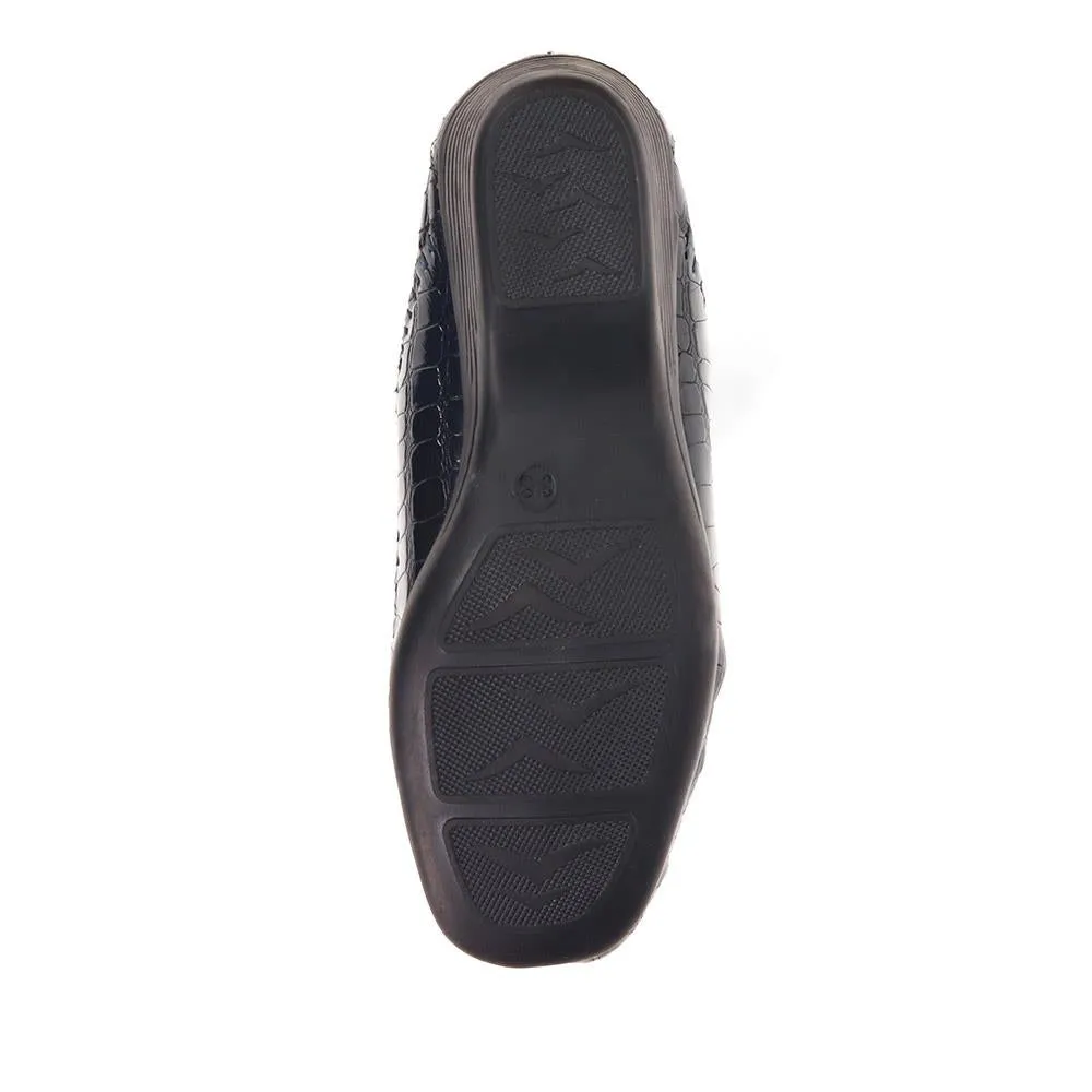 Leather Slip-On Heeled Shoes - NAP39019 / 326 161