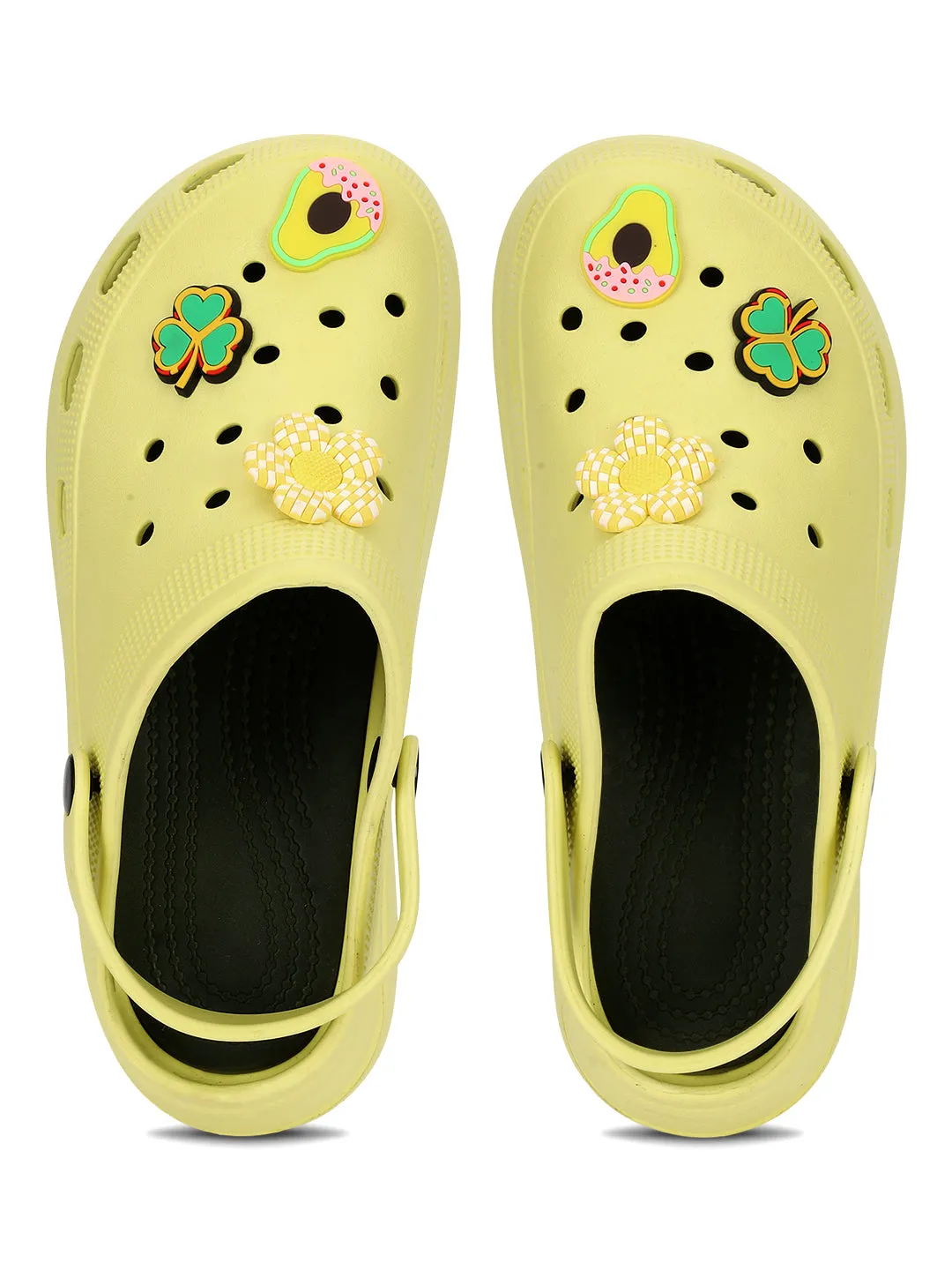 Lime Yellow Stylish Slip-On Clogs For Women (TC-LCLOG5-LIME)