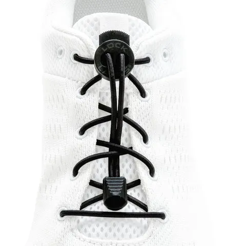 Lock Laces Solid No-Tie Shoelaces - Solid Black