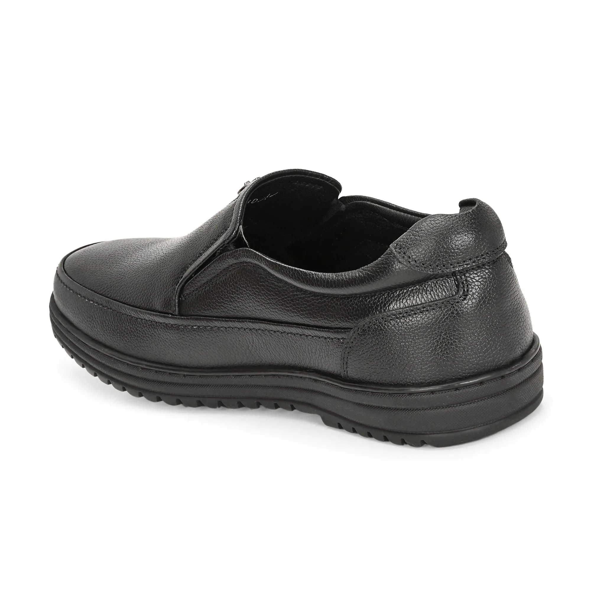 Men Premium Leather Black Slip-On Formal Shoes | Available in sizes 5 UK to 12 UK (Fit-02-Black)