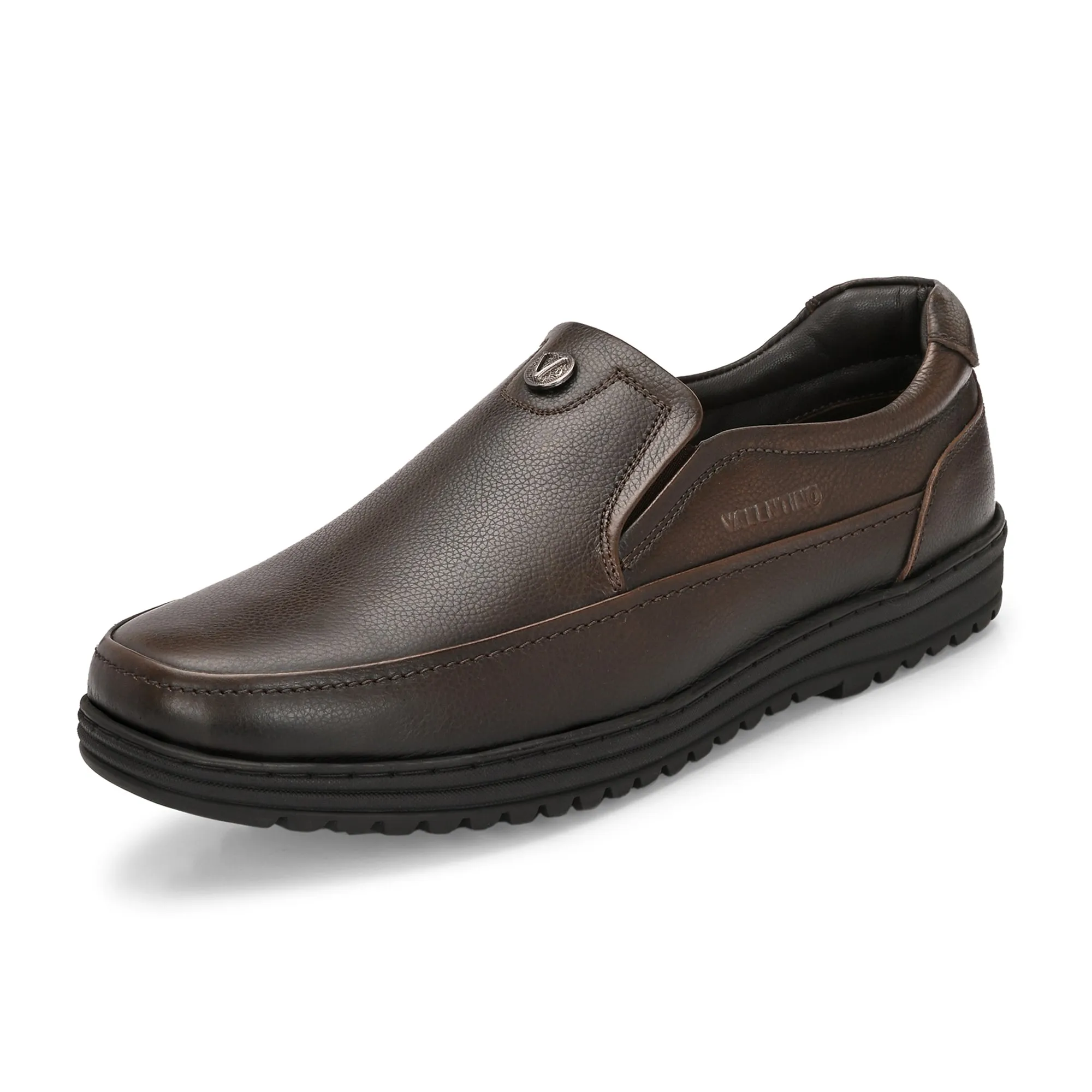 Men Premium Leather Black Slip-On Formal Shoes | Available in sizes 5 UK to 12 UK (Fit-02-Pine)