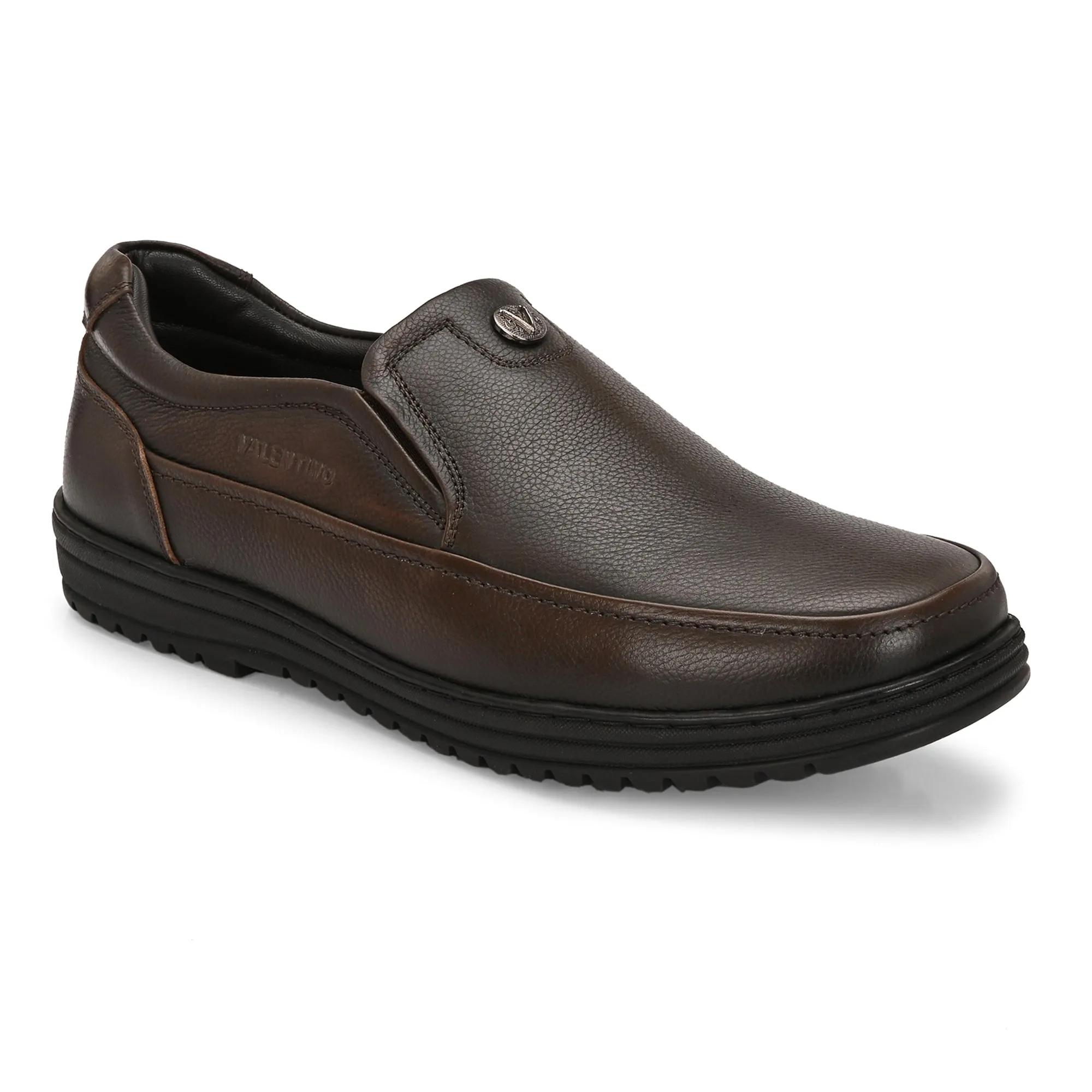 Men Premium Leather Black Slip-On Formal Shoes | Available in sizes 5 UK to 12 UK (Fit-02-Pine)