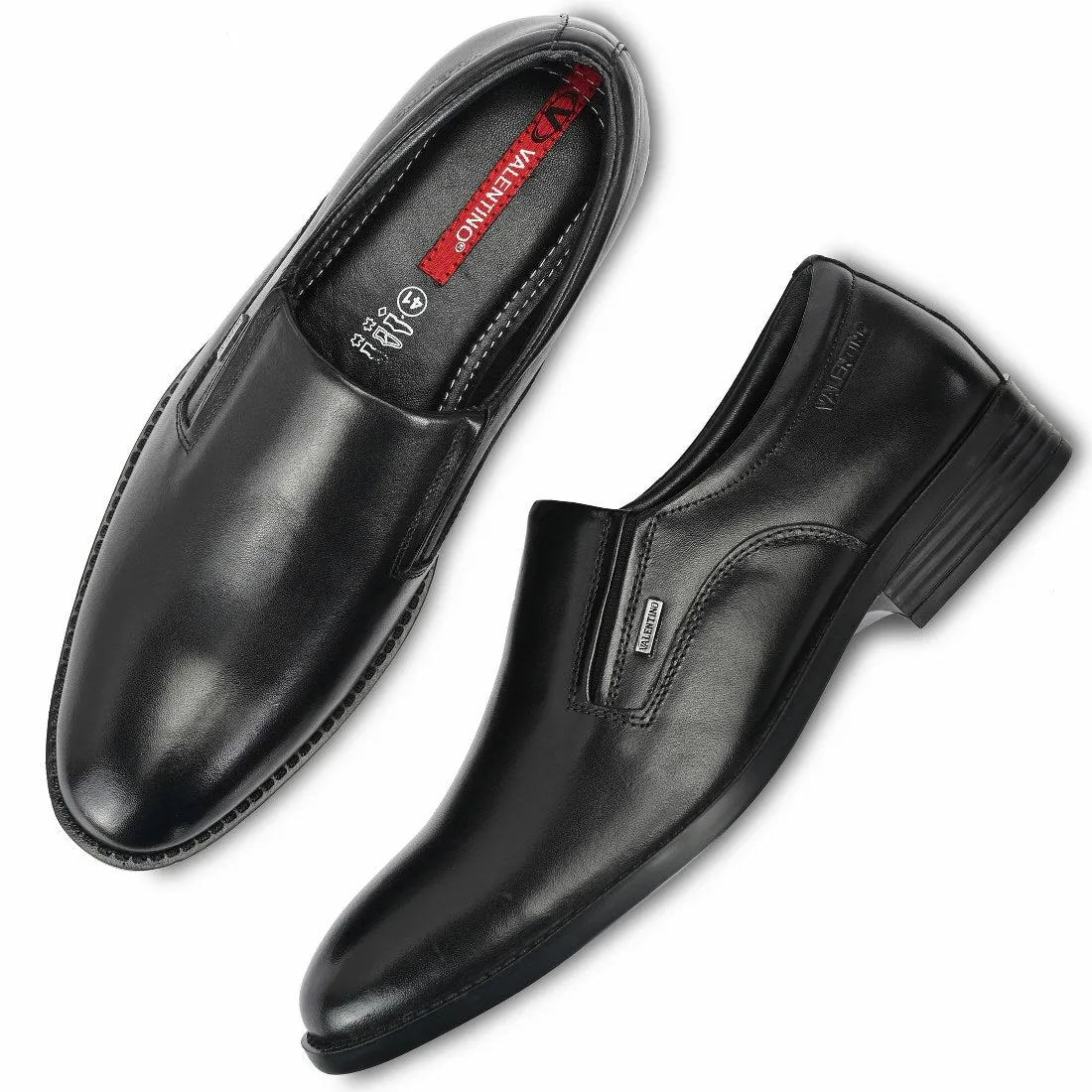 Men Premium Leather Black Slip-On Formal Shoes (Insta-45A)