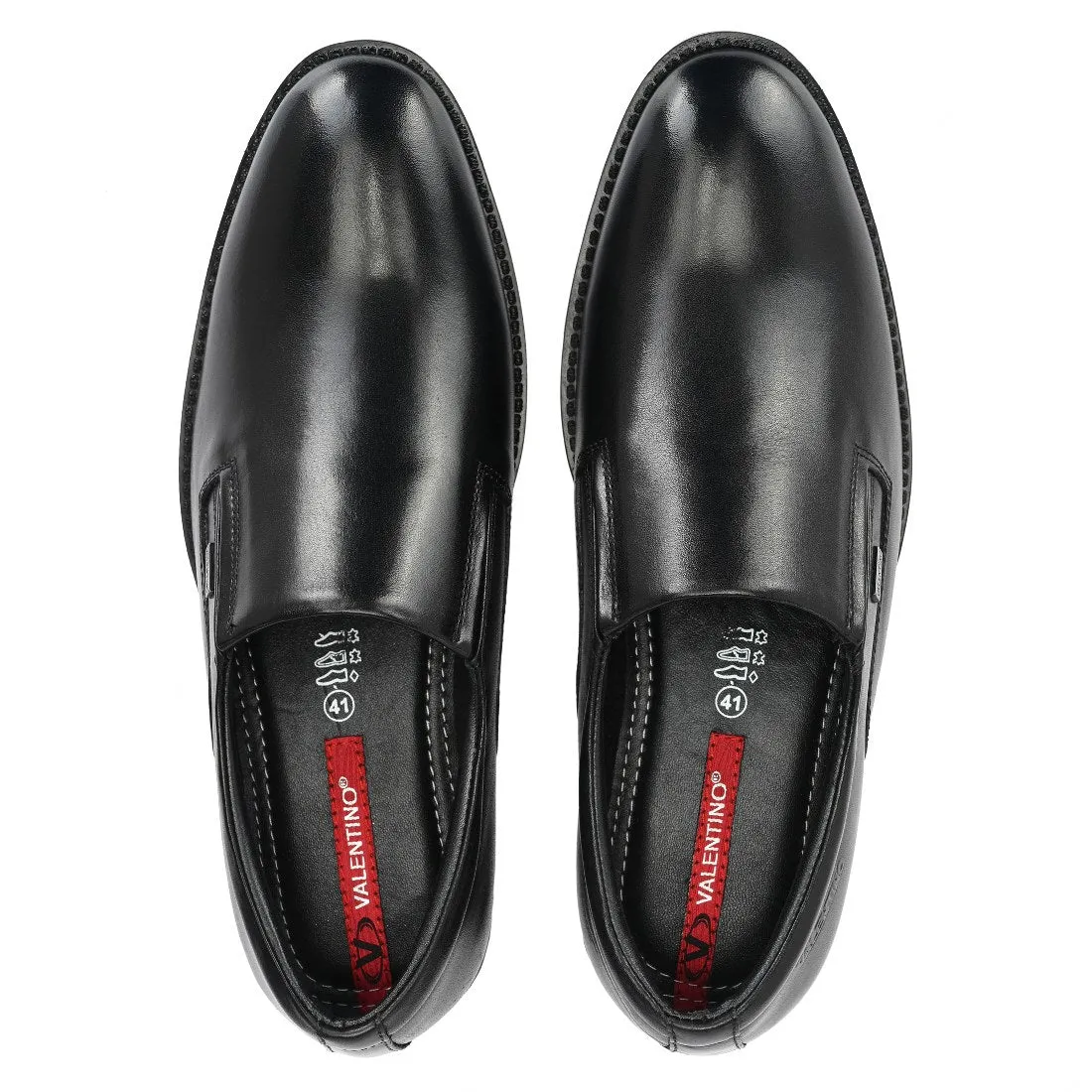 Men Premium Leather Black Slip-On Formal Shoes (Insta-45A)