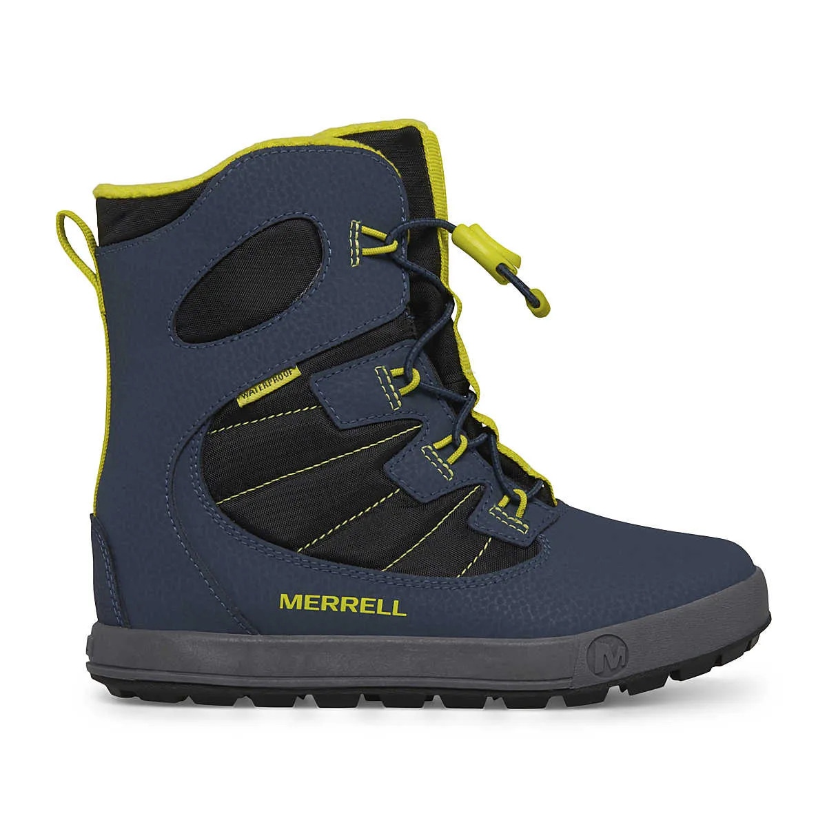 Merrell Big Kid's Snow Bank 4.0 Waterproof Winter Boots - Navy/Lime