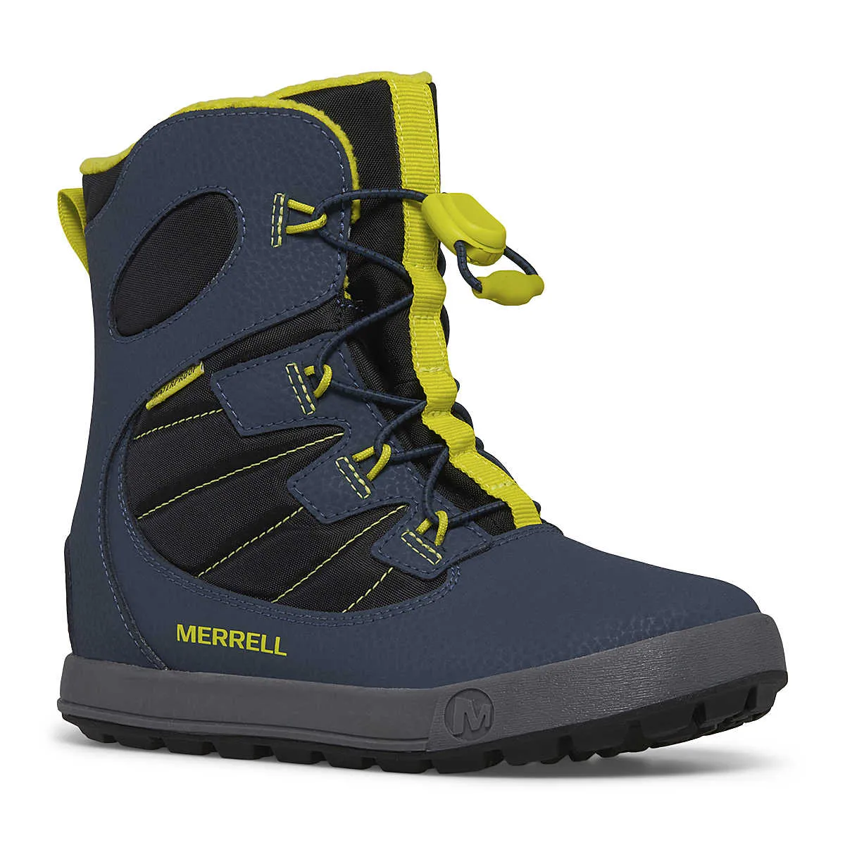 Merrell Big Kid's Snow Bank 4.0 Waterproof Winter Boots - Navy/Lime