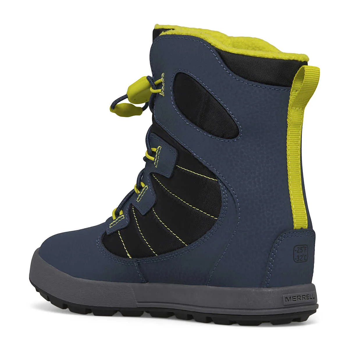 Merrell Big Kid's Snow Bank 4.0 Waterproof Winter Boots - Navy/Lime