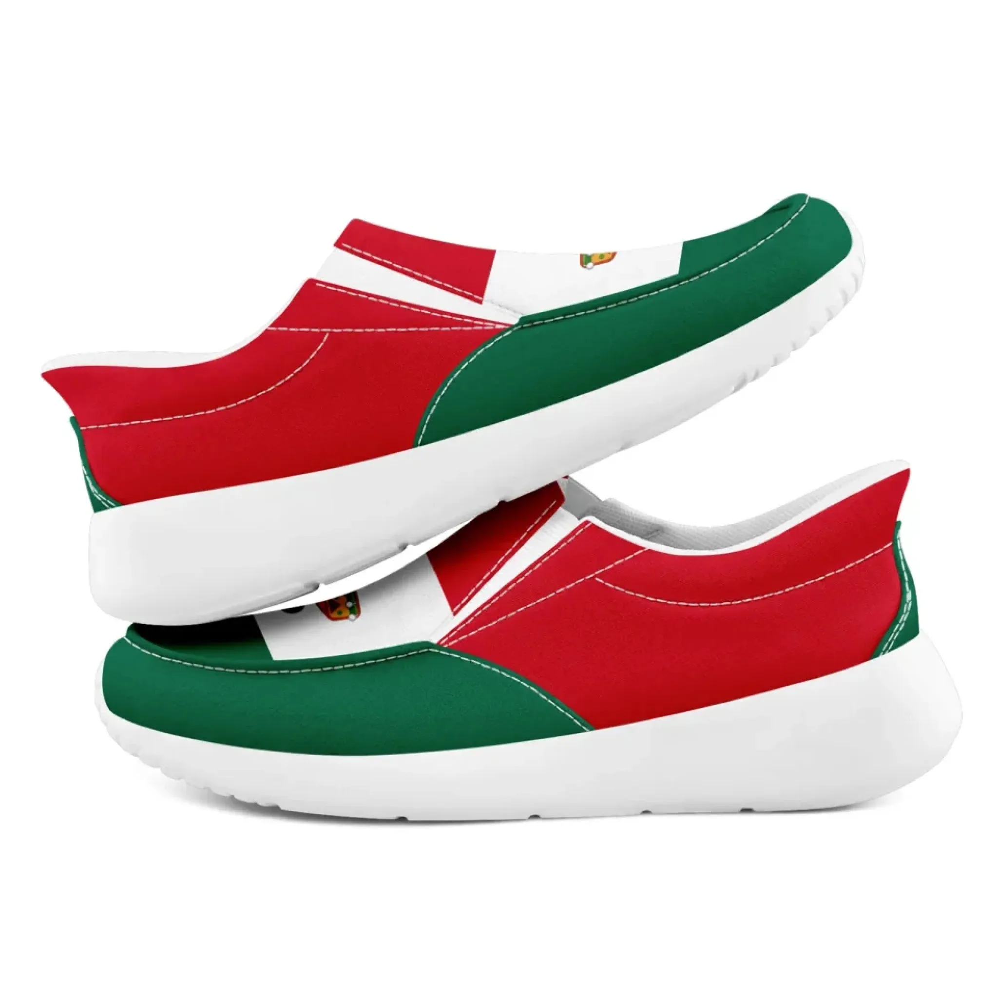 Personalized Mexico  Flag Sneakers, Custom  Comfortable and Patriotic Casual Shoes, Slip On Shoes