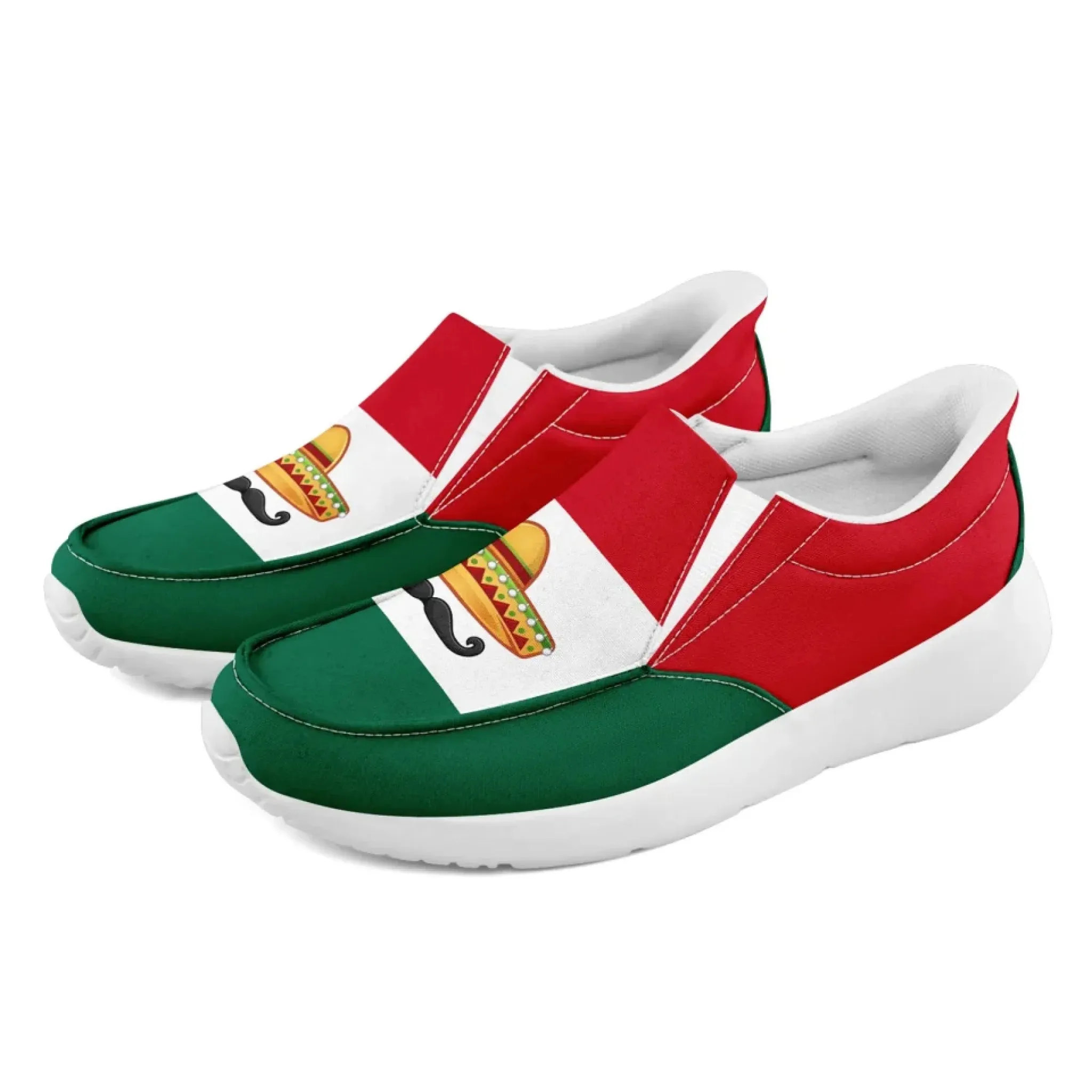 Personalized Mexico  Flag Sneakers, Custom  Comfortable and Patriotic Casual Shoes, Slip On Shoes