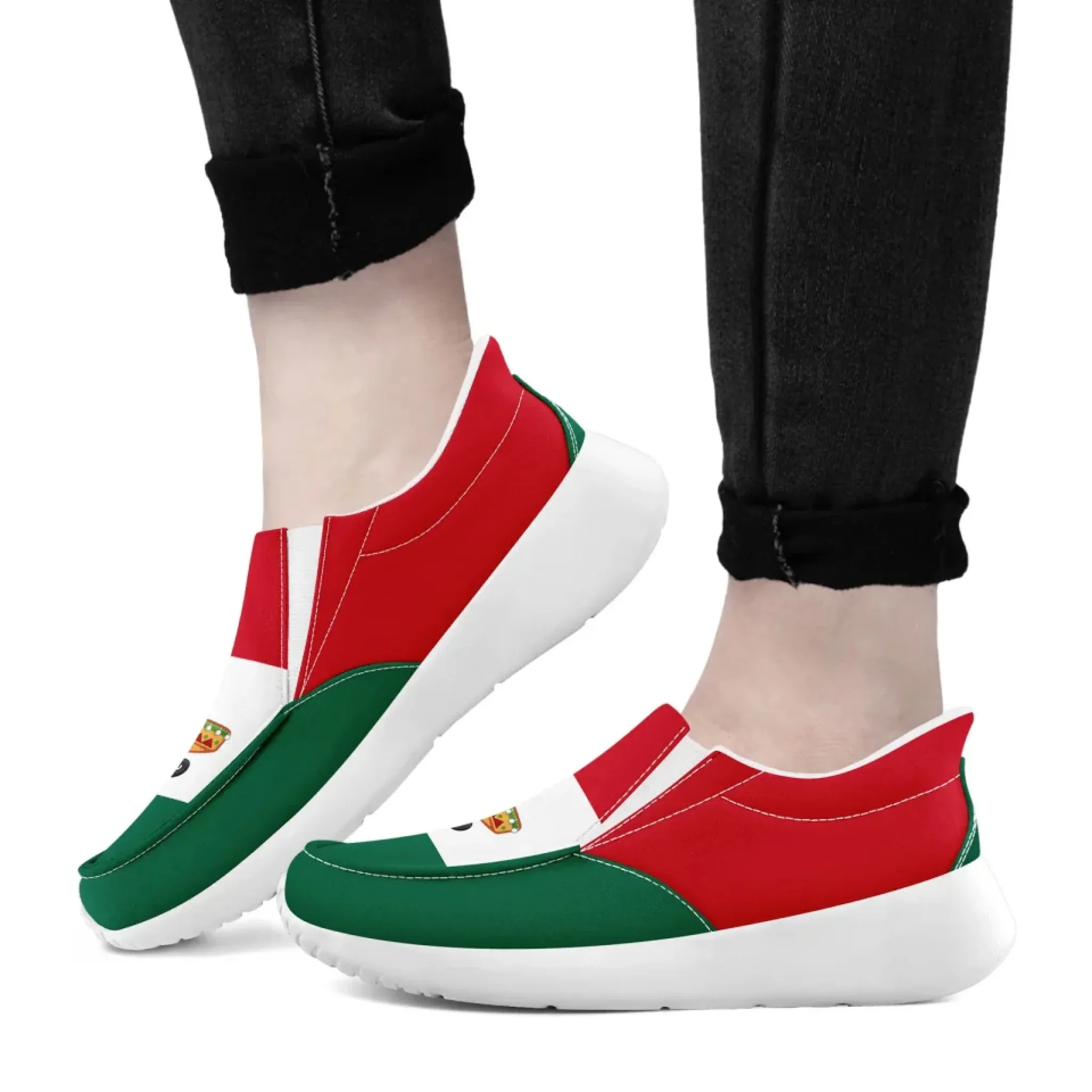 Personalized Mexico  Flag Sneakers, Custom  Comfortable and Patriotic Casual Shoes, Slip On Shoes