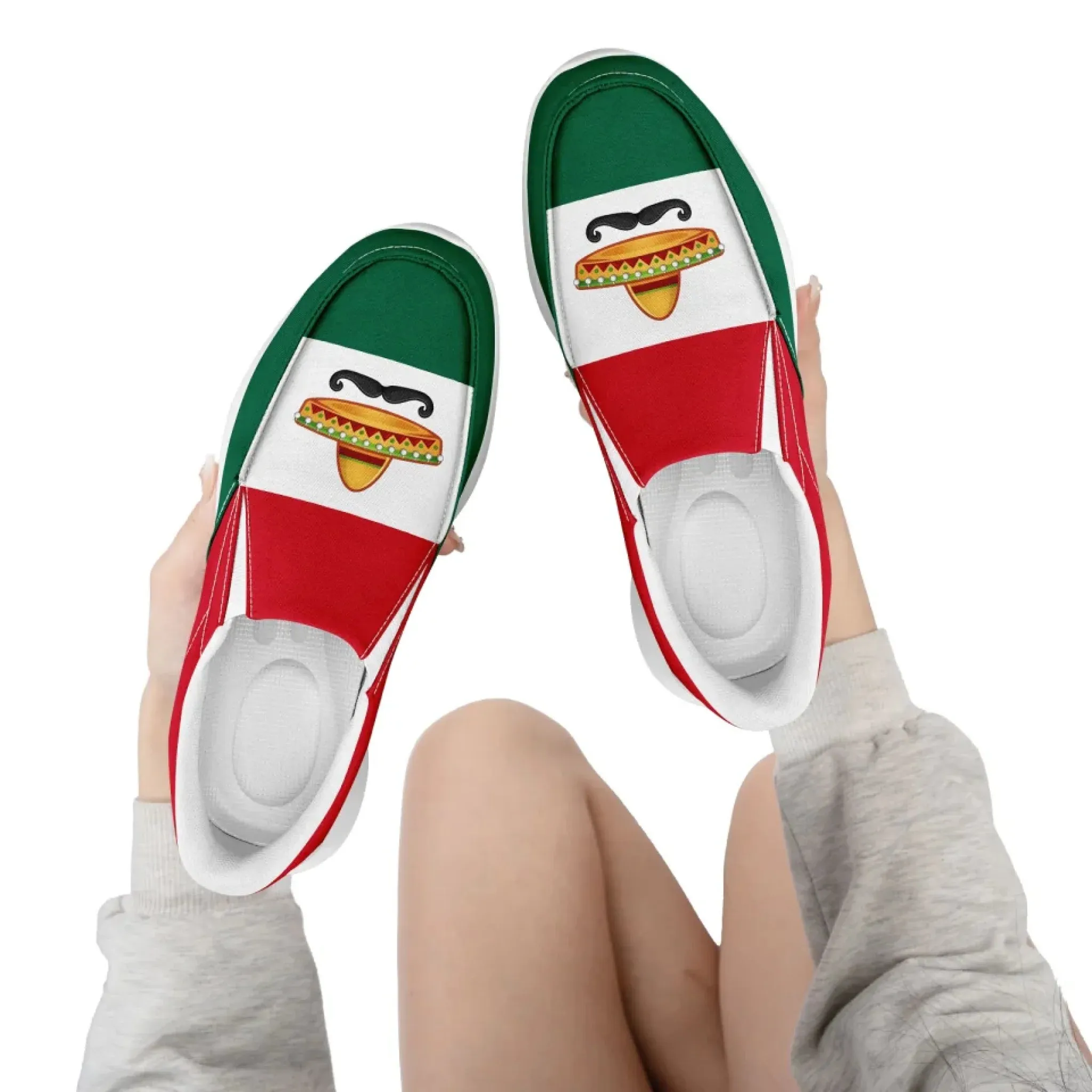 Personalized Mexico  Flag Sneakers, Custom  Comfortable and Patriotic Casual Shoes, Slip On Shoes
