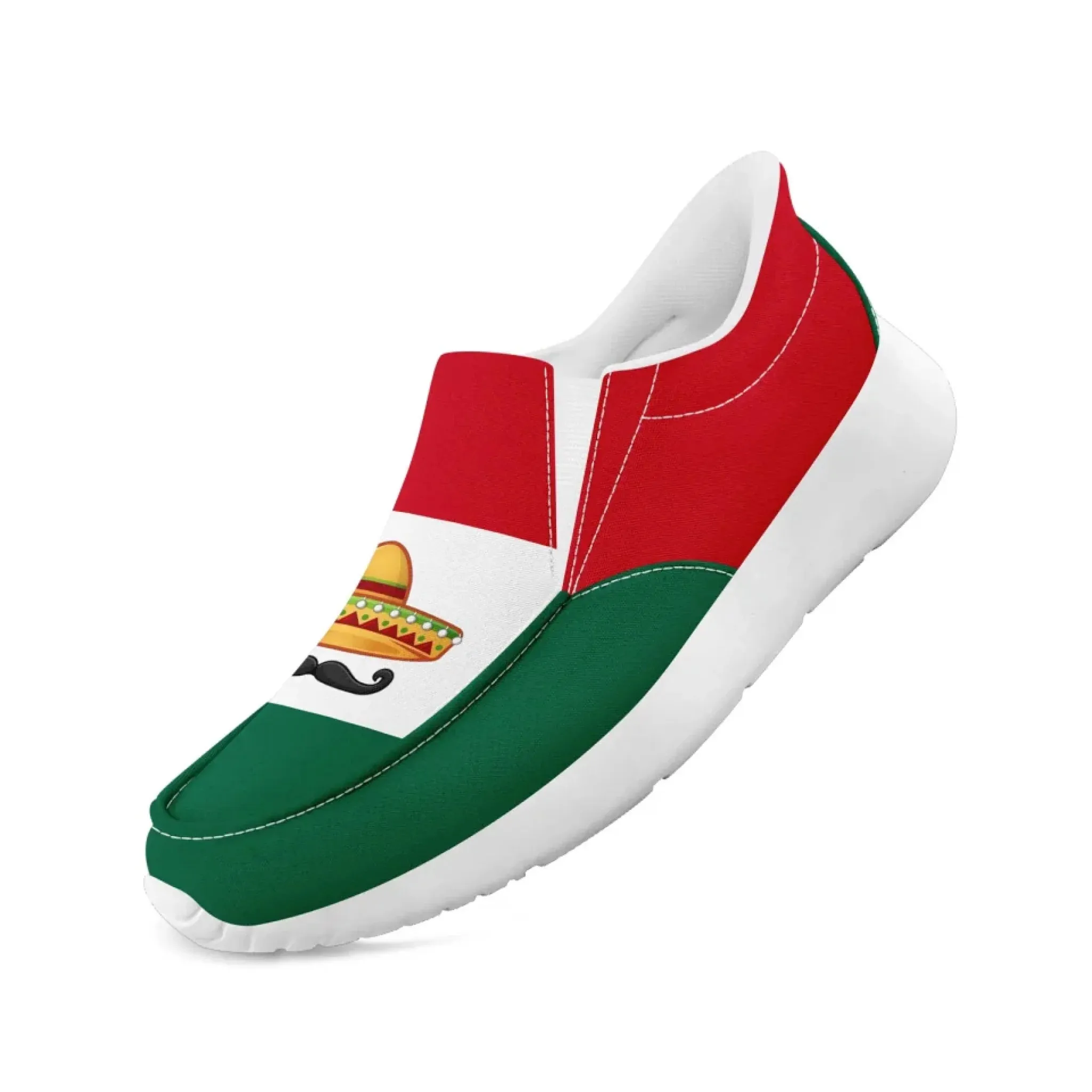 Personalized Mexico  Flag Sneakers, Custom  Comfortable and Patriotic Casual Shoes, Slip On Shoes