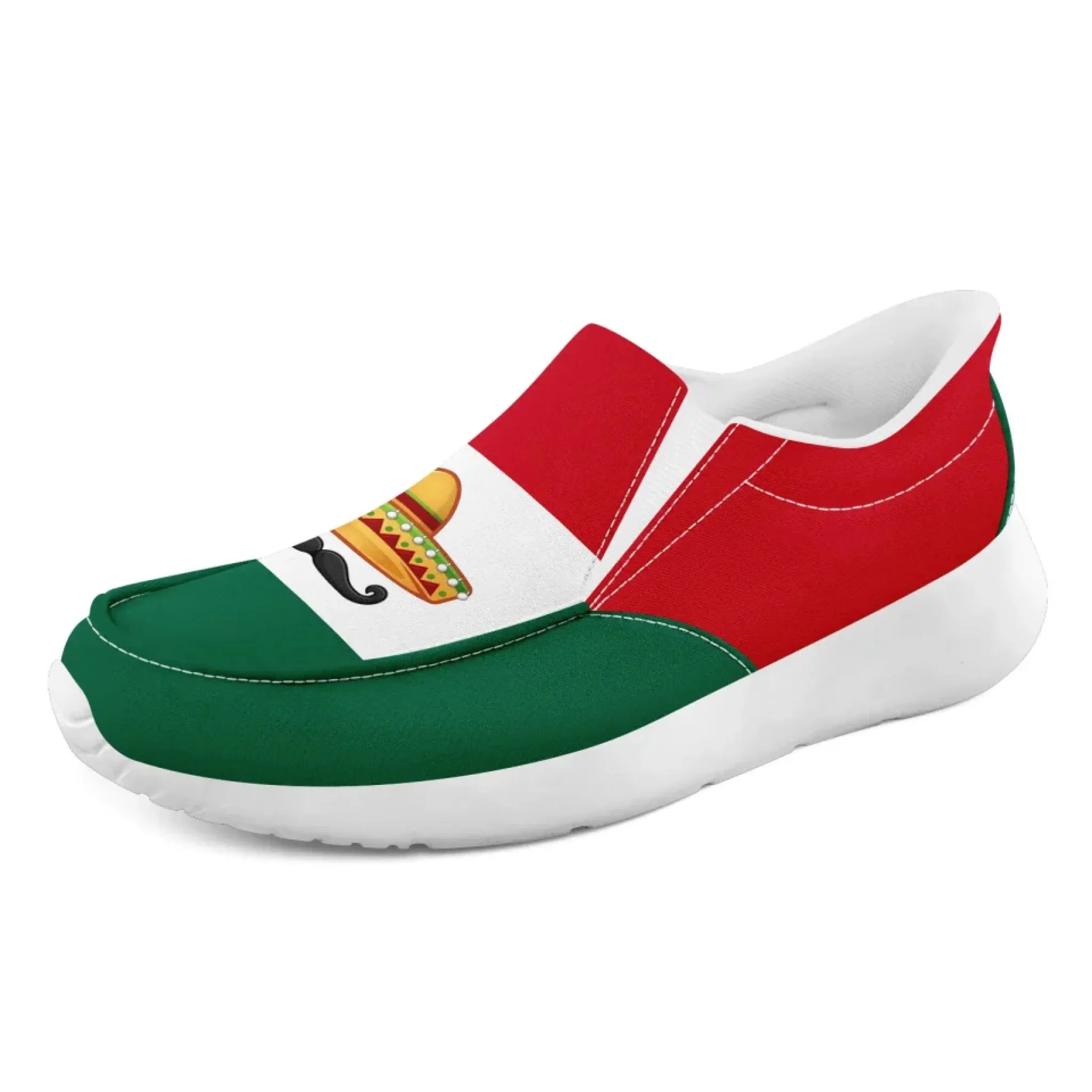 Personalized Mexico  Flag Sneakers, Custom  Comfortable and Patriotic Casual Shoes, Slip On Shoes