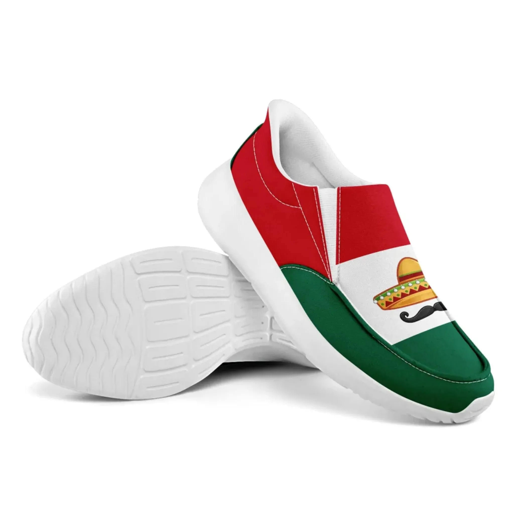 Personalized Mexico  Flag Sneakers, Custom  Comfortable and Patriotic Casual Shoes, Slip On Shoes