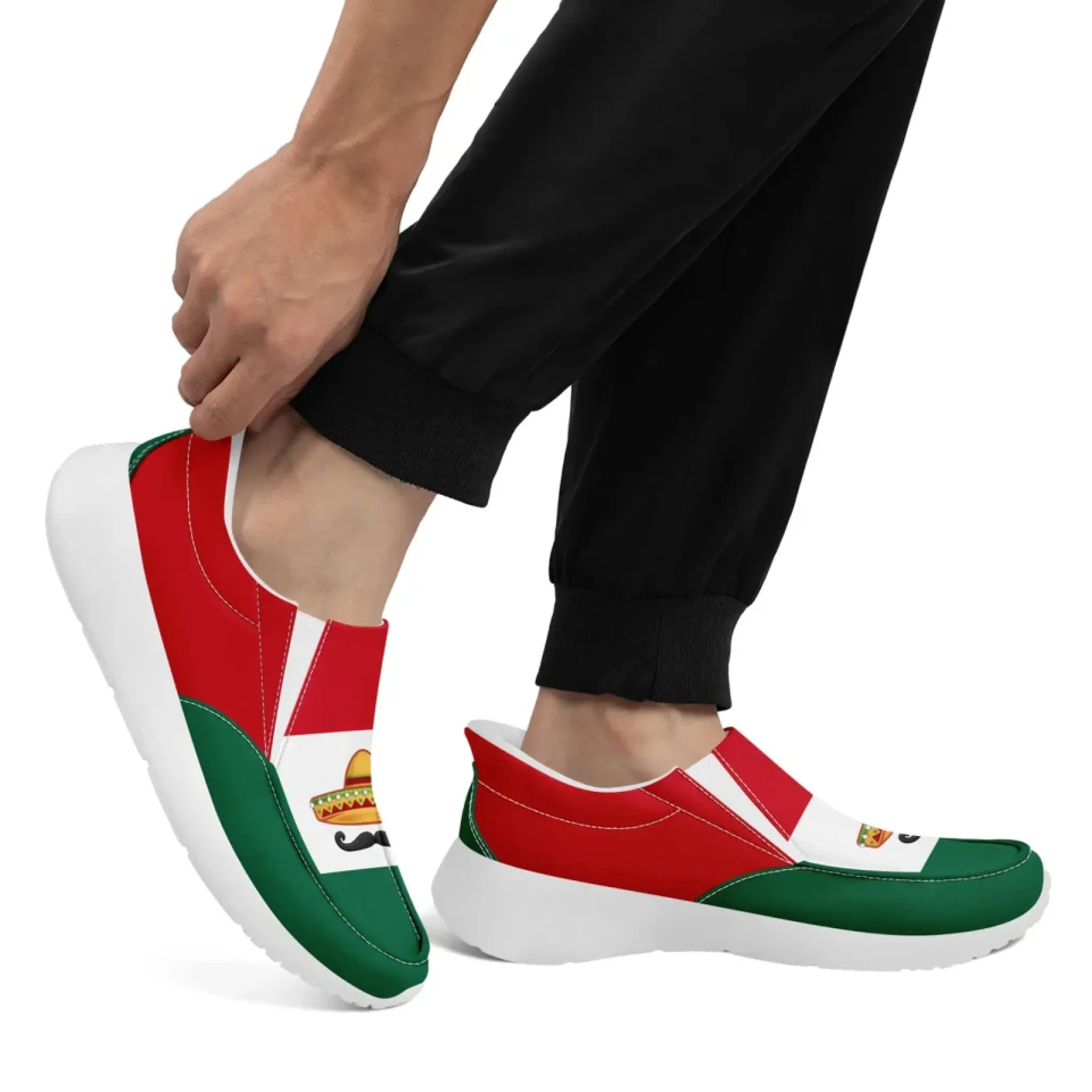 Personalized Mexico  Flag Sneakers, Custom  Comfortable and Patriotic Casual Shoes, Slip On Shoes
