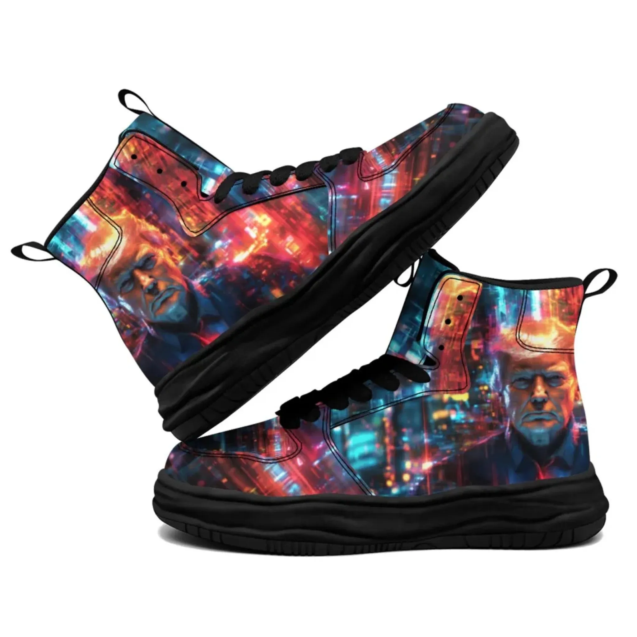 Personalized Trump Sneakers, Custom Pride Leather High Top Shoes, Bio-degradable Unisex Shoes