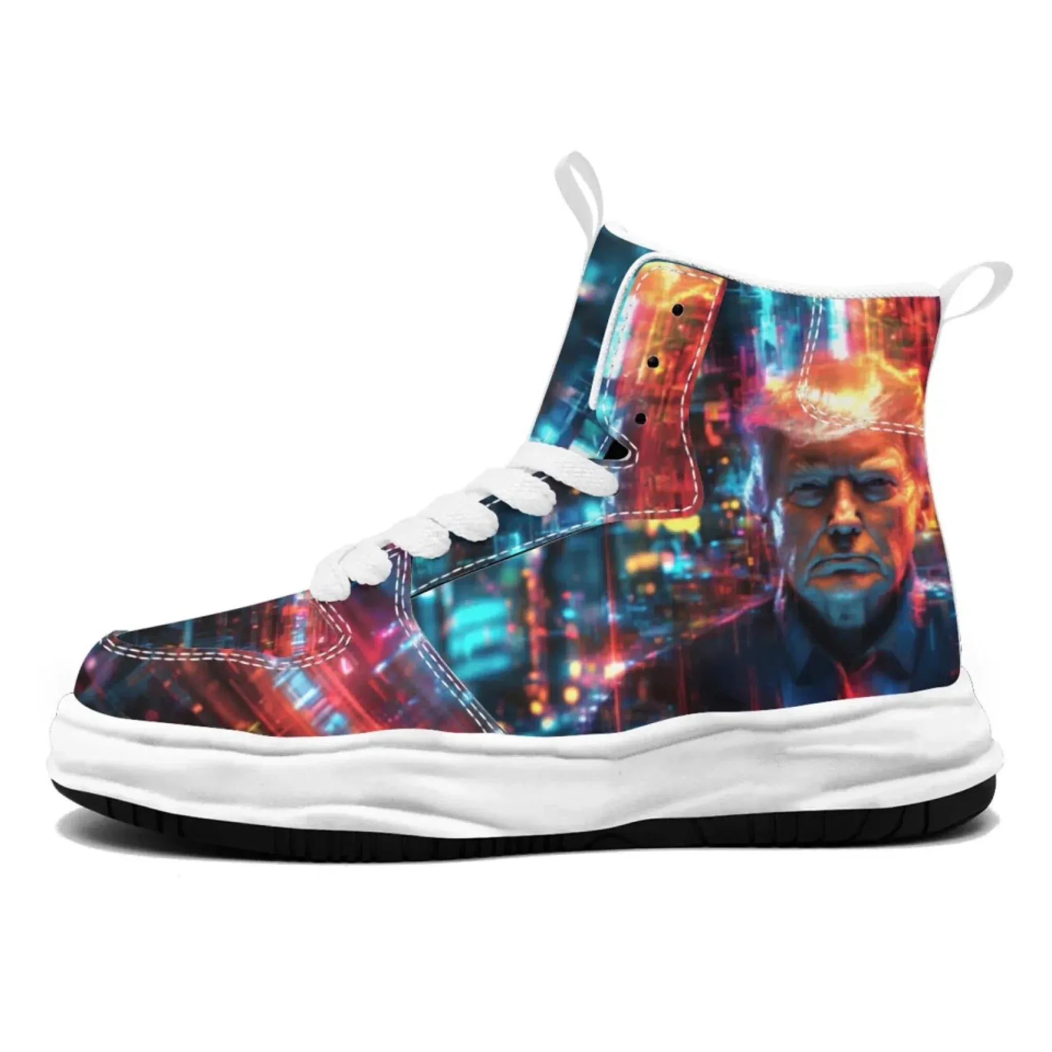 Personalized Trump Sneakers, Custom Pride Leather High Top Shoes, Bio-degradable Unisex Shoes