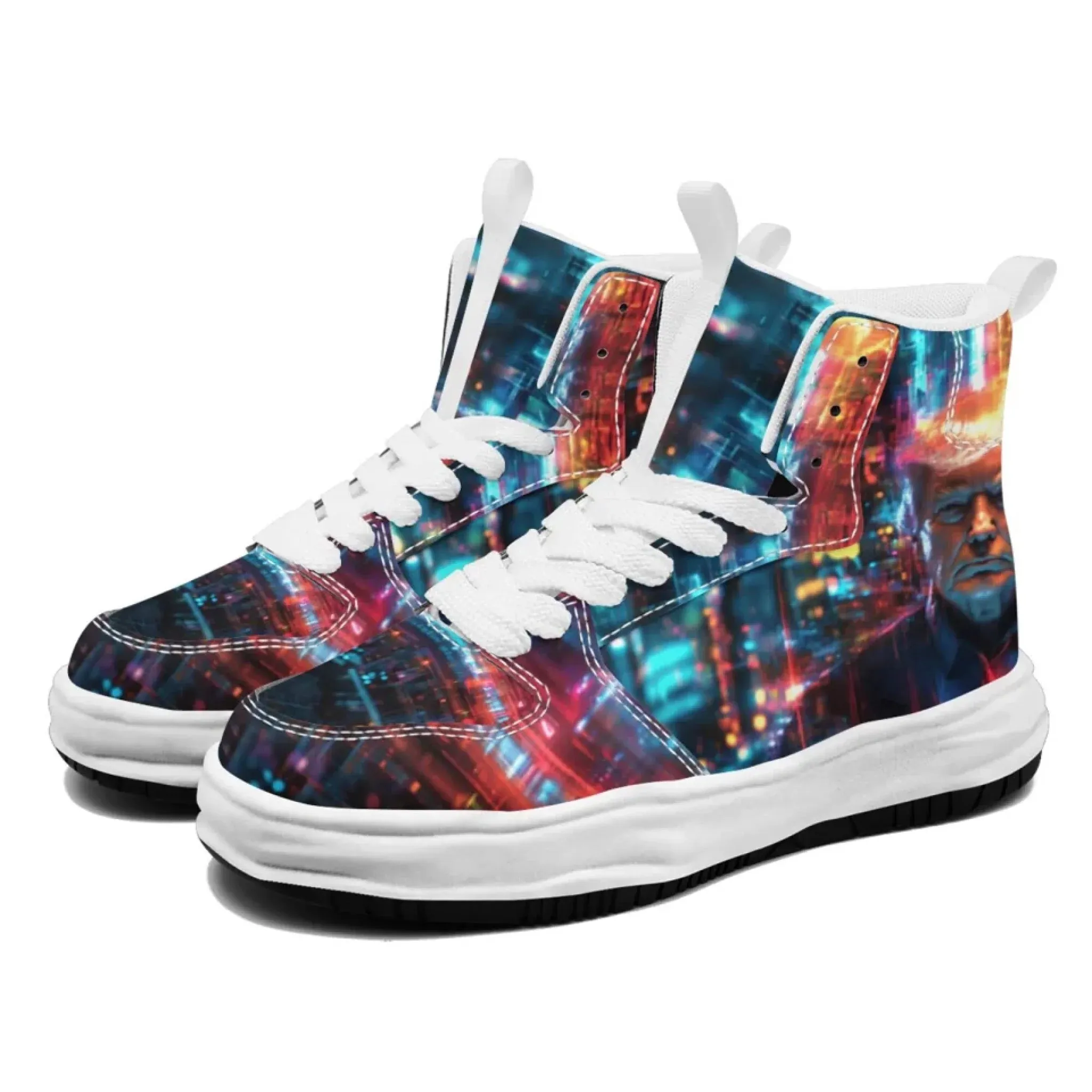 Personalized Trump Sneakers, Custom Pride Leather High Top Shoes, Bio-degradable Unisex Shoes