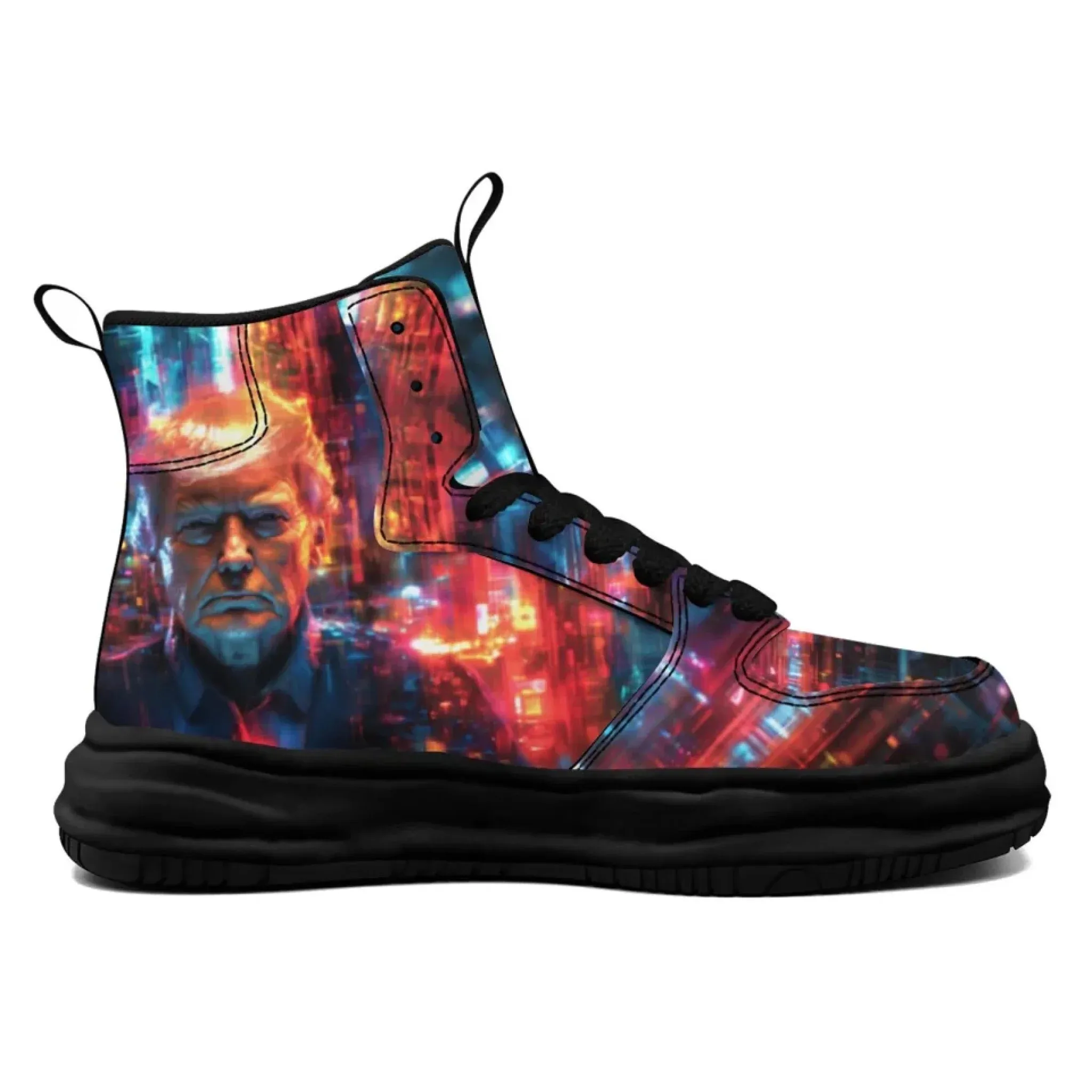 Personalized Trump Sneakers, Custom Pride Leather High Top Shoes, Bio-degradable Unisex Shoes