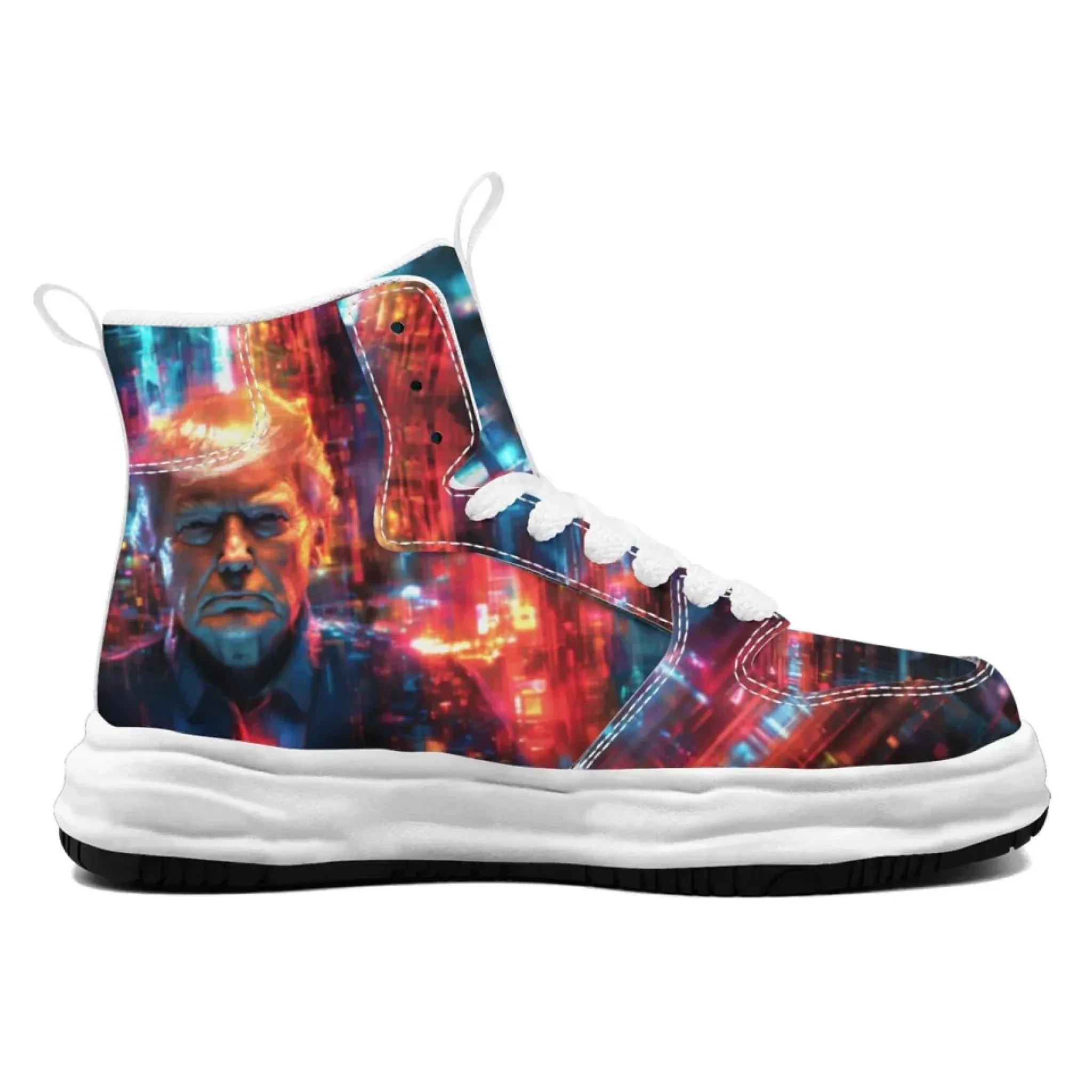 Personalized Trump Sneakers, Custom Pride Leather High Top Shoes, Bio-degradable Unisex Shoes