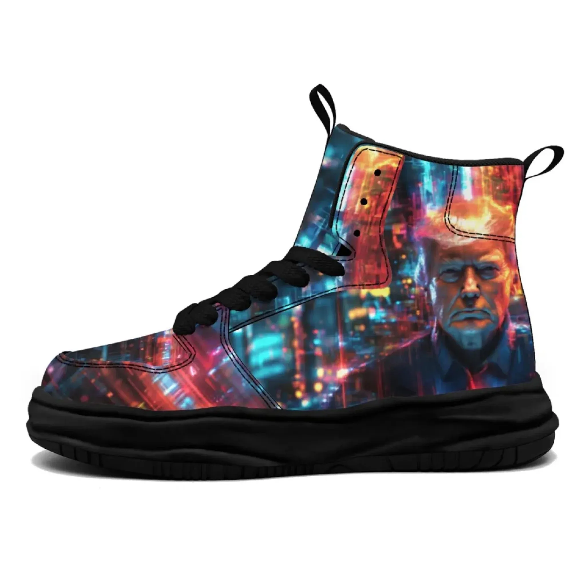 Personalized Trump Sneakers, Custom Pride Leather High Top Shoes, Bio-degradable Unisex Shoes