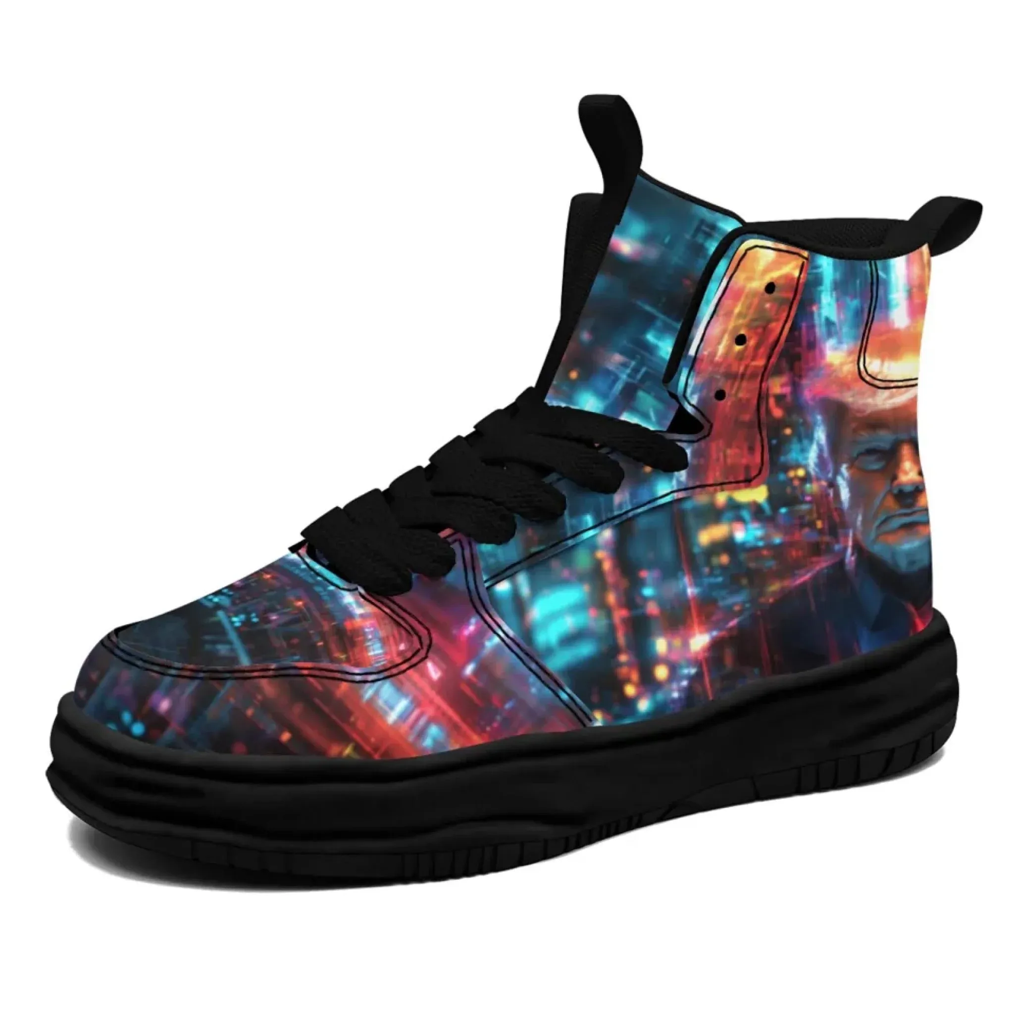 Personalized Trump Sneakers, Custom Pride Leather High Top Shoes, Bio-degradable Unisex Shoes