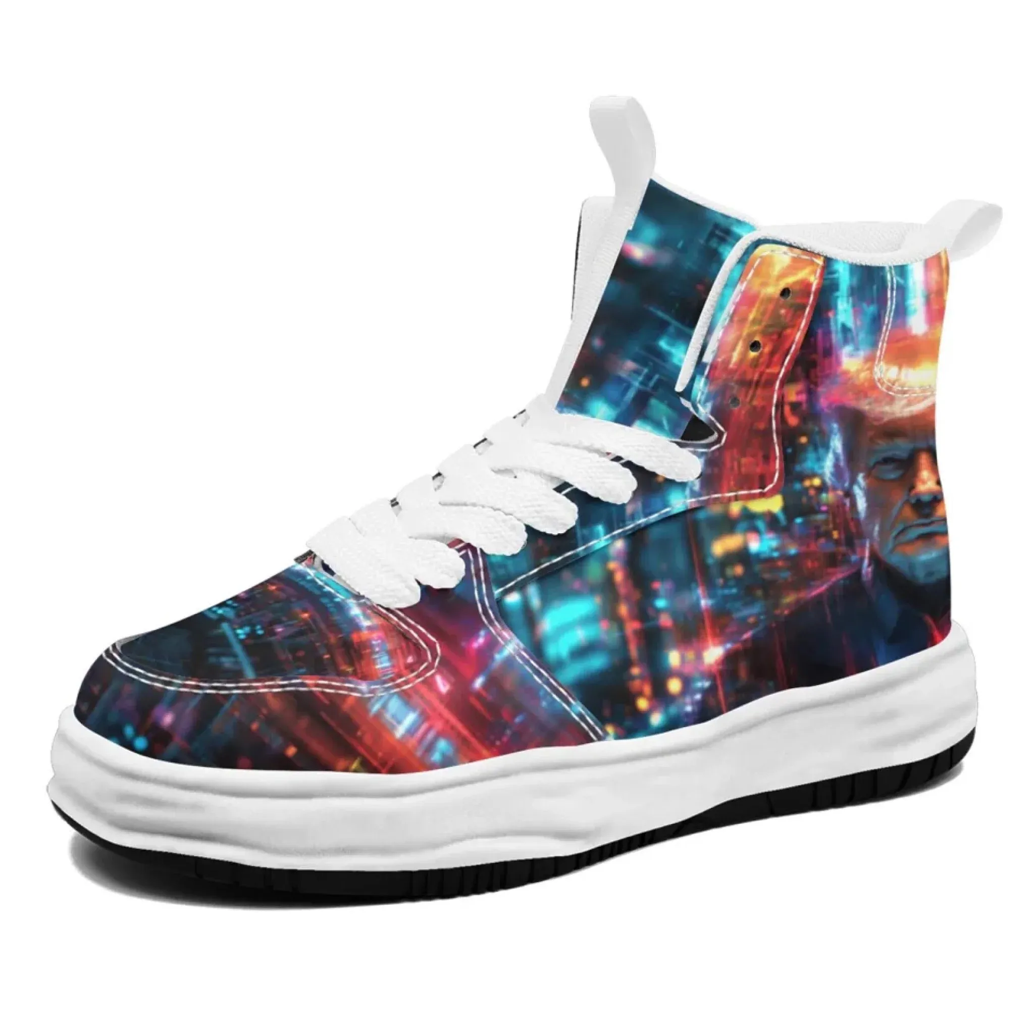 Personalized Trump Sneakers, Custom Pride Leather High Top Shoes, Bio-degradable Unisex Shoes