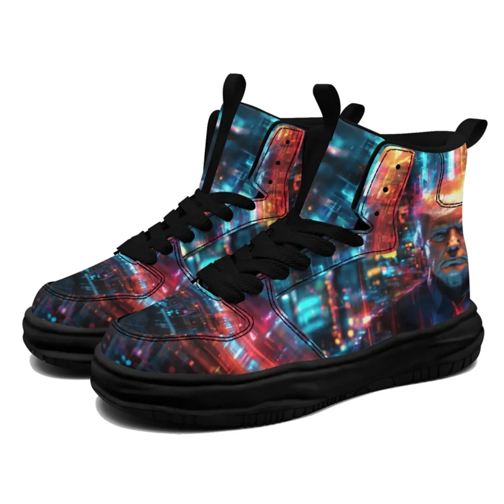 Personalized Trump Sneakers, Custom Pride Leather High Top Shoes, Bio-degradable Unisex Shoes