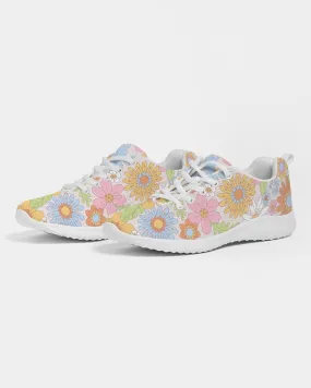 Retro 70s Pastel Daisy Florals Women's Athletic Flyknit Shoe