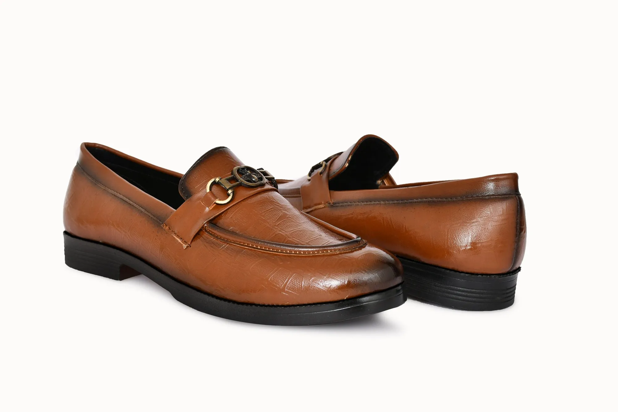 Semi-formal Slip-on for Men with Block Pattern | Tan