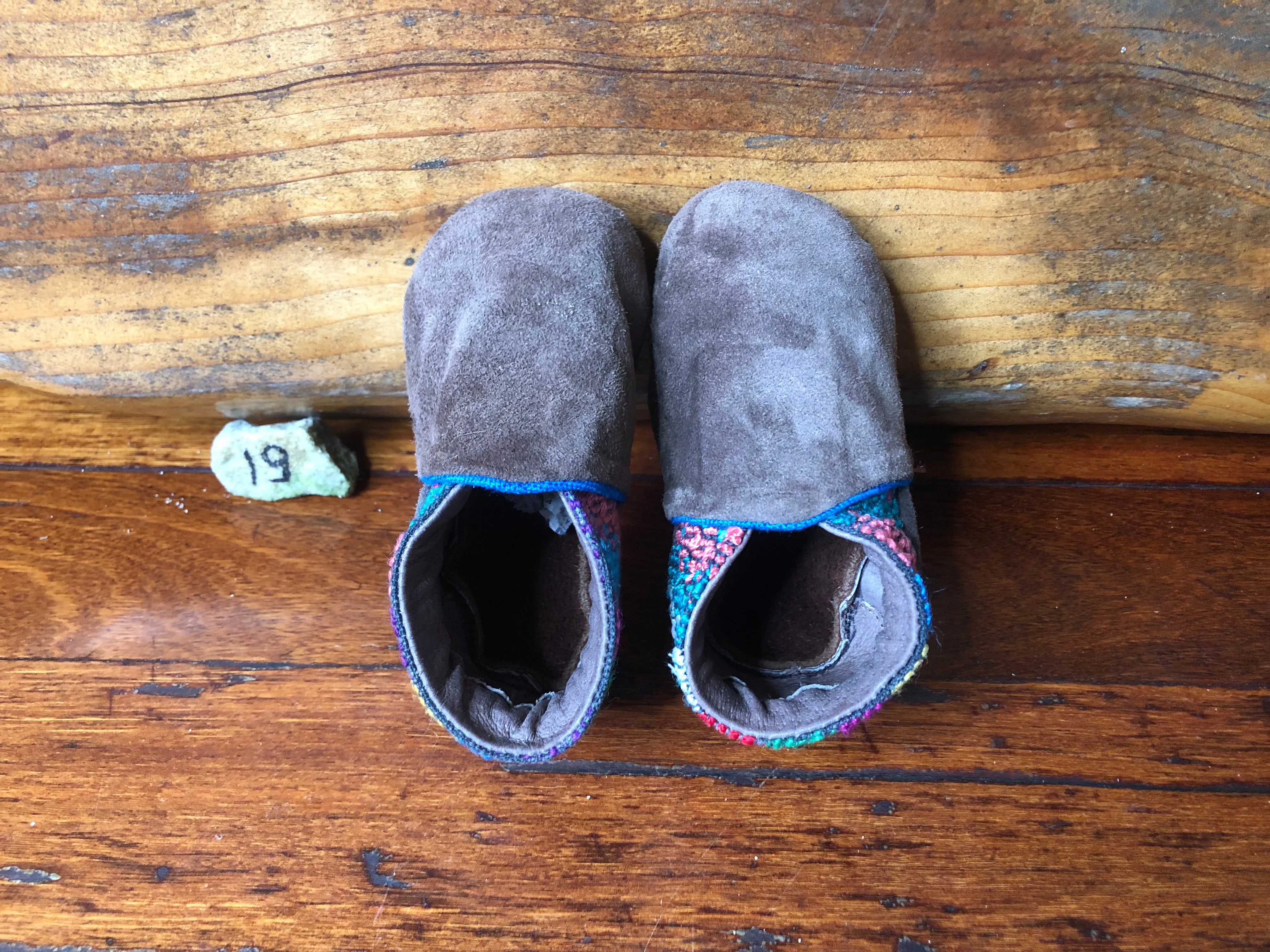 Size 19 Baby Elf Slippers - Fawn with Stripes