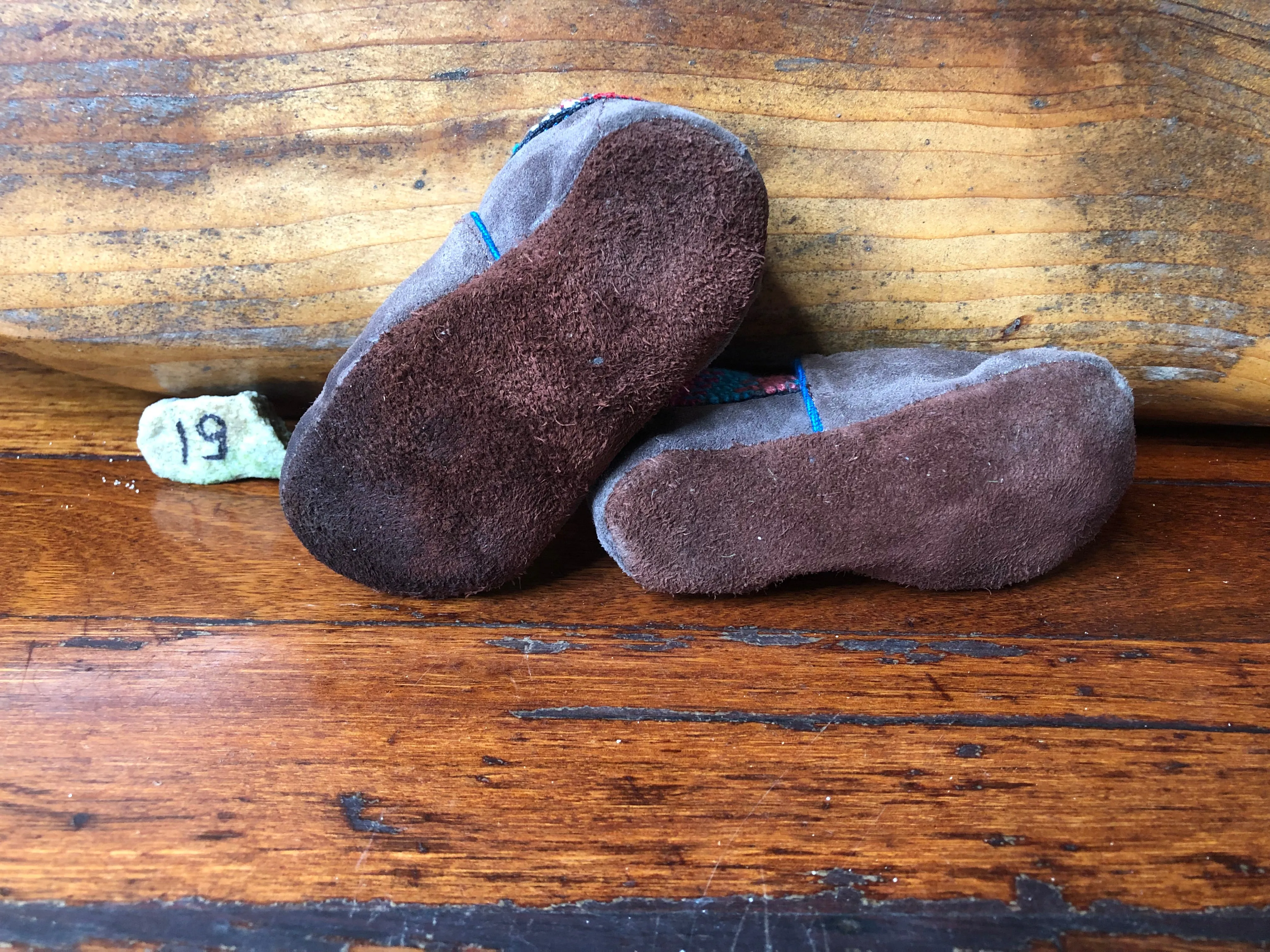 Size 19 Baby Elf Slippers - Fawn with Stripes