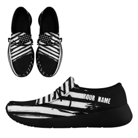 Unique Gift,Personalized  America Flag Sneakers, Custom Patriotic Loafer Shoes,  Canvas Slip On Shoes,
FN018-24020303-3b