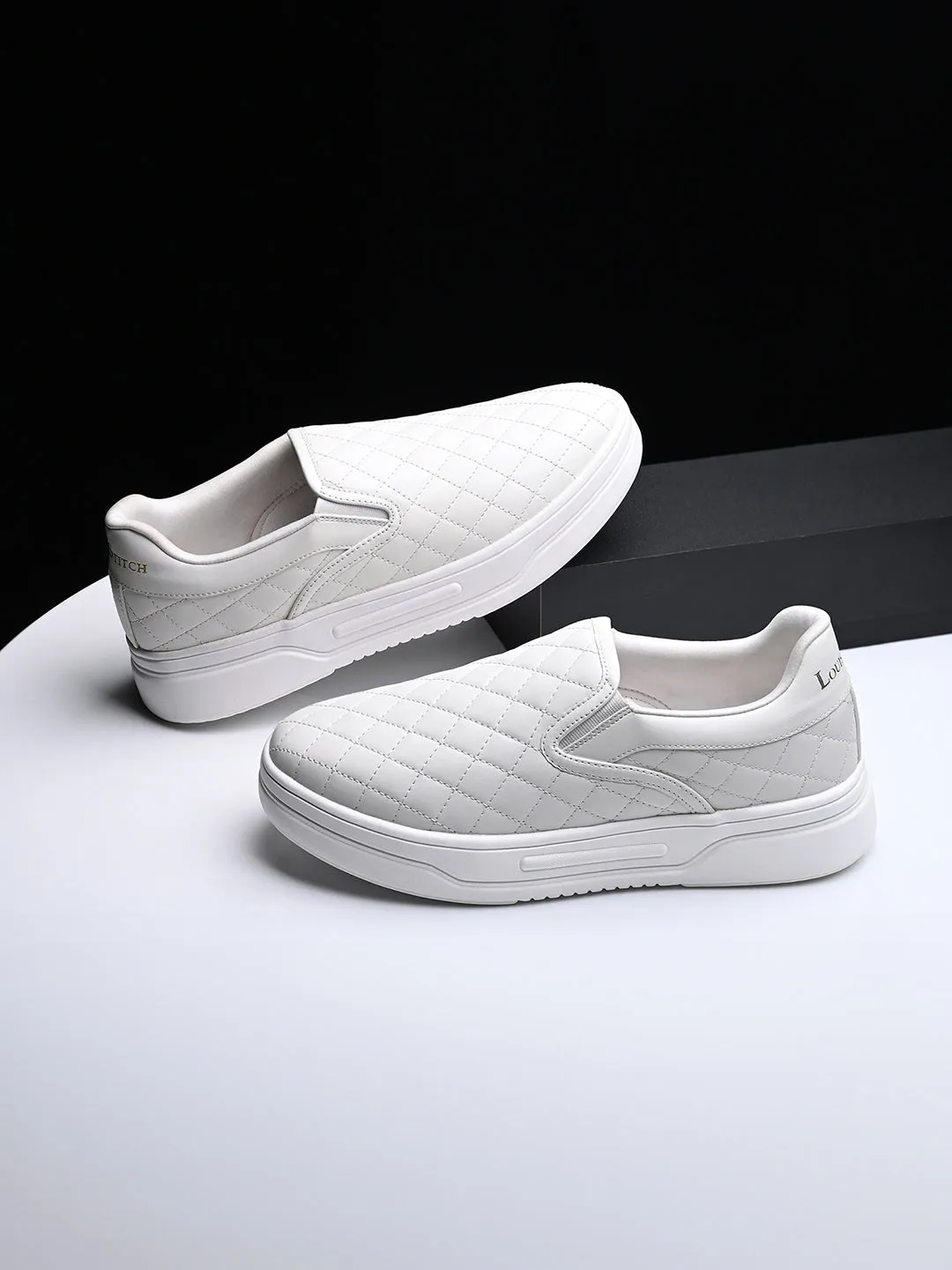 White Slip-On Sneakers For Men