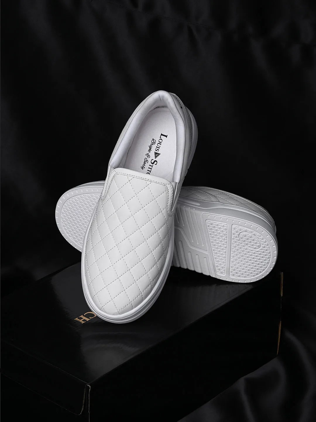 White Slip-On Sneakers For Men