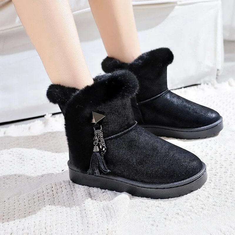 Winter Fur Snow Lace up Ankle Boots
