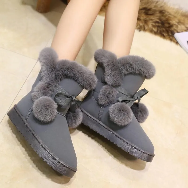 Winter Fur Snow Lace up Ankle Boots